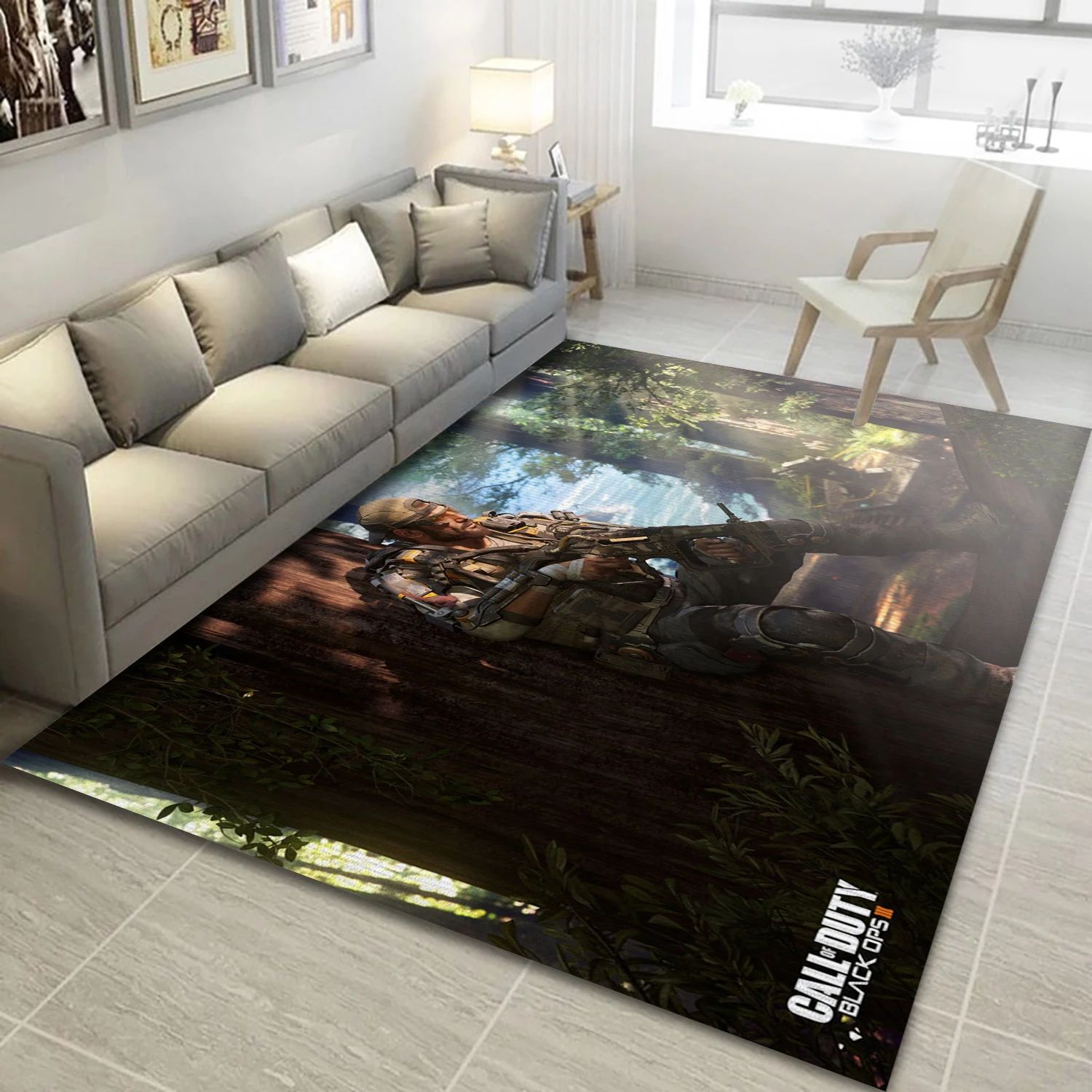 Call Of Duty Black Ops Iii Gaming Area Rug, Living Room Rug - Family Gift US Decor - Indoor Outdoor Rugs