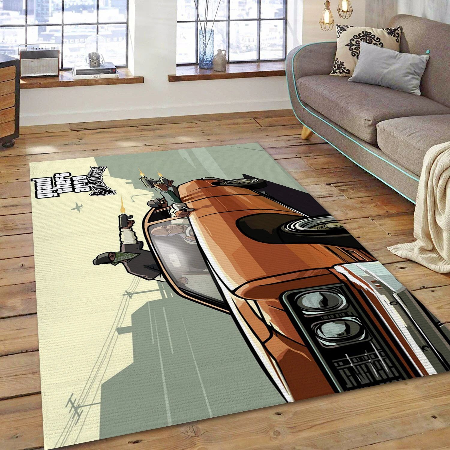 Grand Theft Auto San Andreas Video Game Area Rug Area, Area Rug - Christmas Gift Decor - Indoor Outdoor Rugs