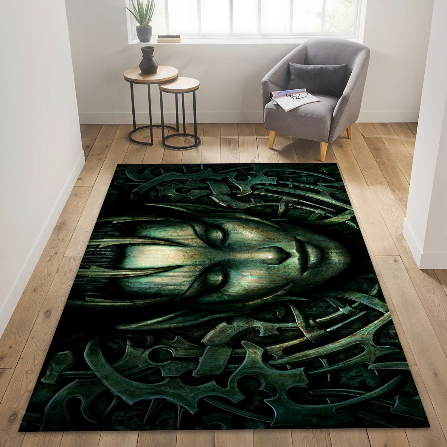 Verdigris Guardian Gaming Area Rug, Area Rug - Christmas Gift Decor - Indoor Outdoor Rugs