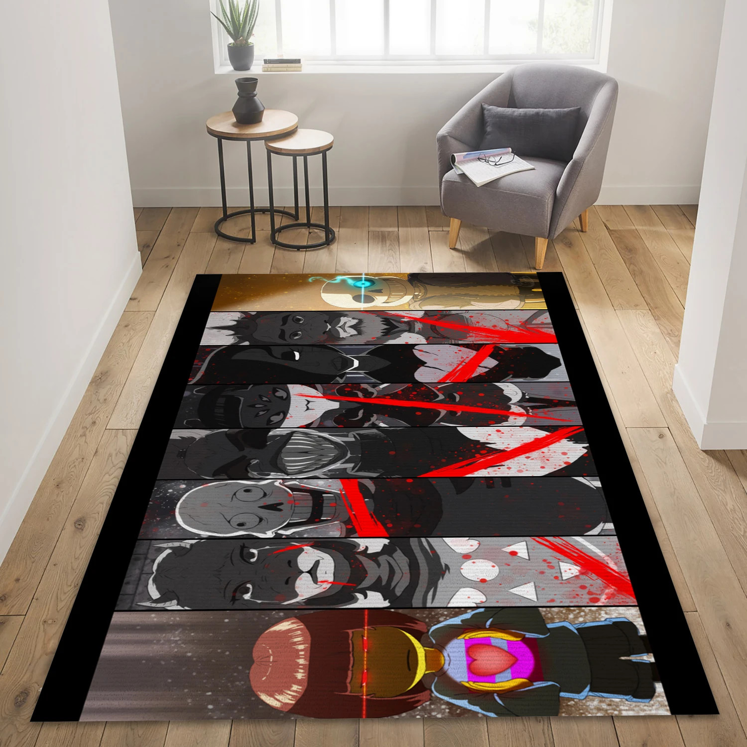 Undertale Genocide Route Video Game Area Rug Area, Living Room Rug - Christmas Gift Decor - Indoor Outdoor Rugs