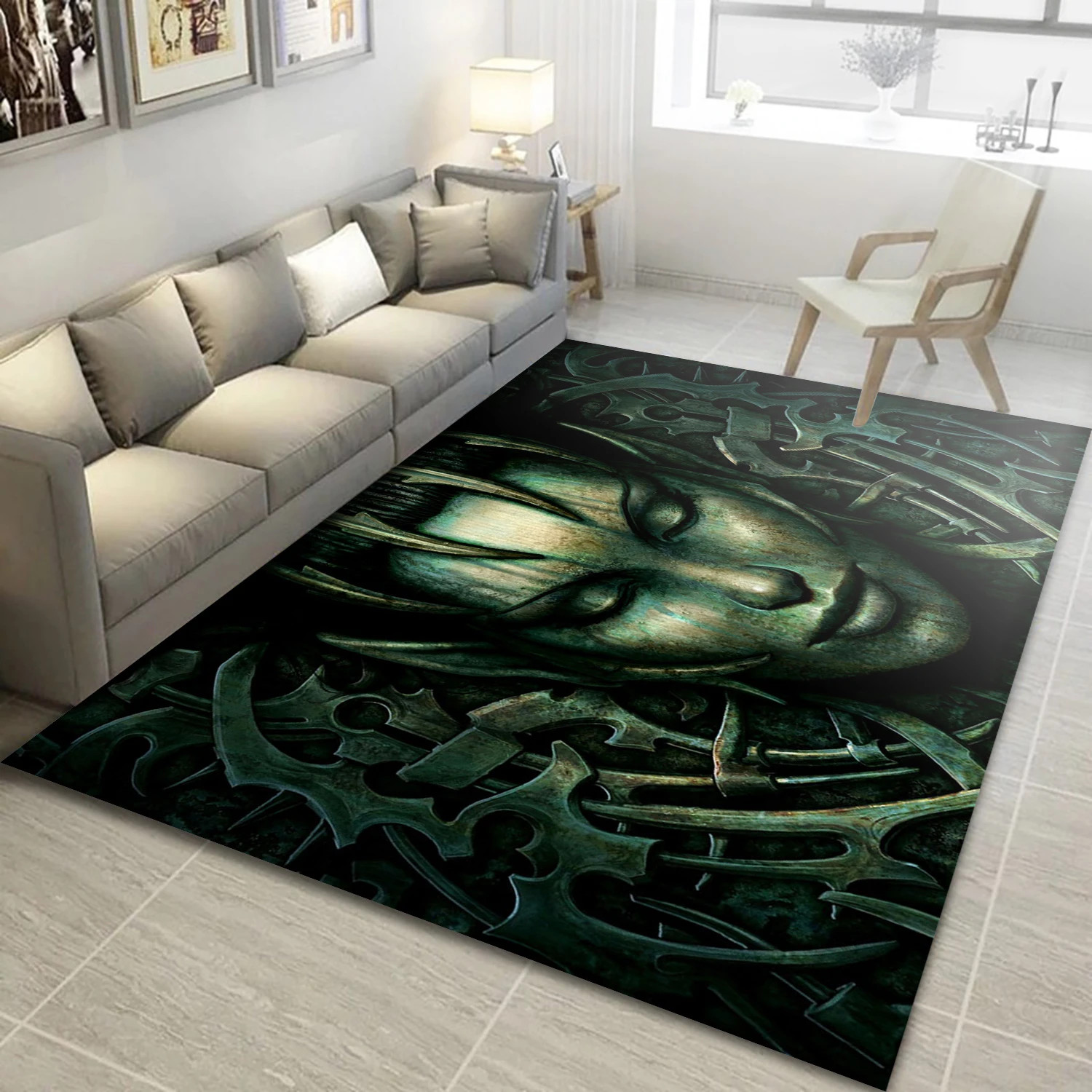 Verdigris Guardian Gaming Area Rug, Area Rug - Christmas Gift Decor - Indoor Outdoor Rugs