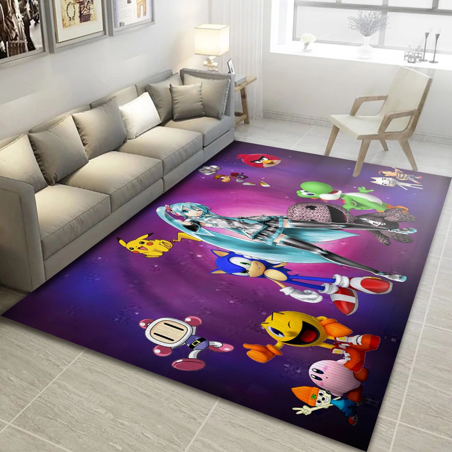 Collage Gaming Area Rug, Area Rug - Home Decor Floor Decor - Indoor Outdoor Rugs