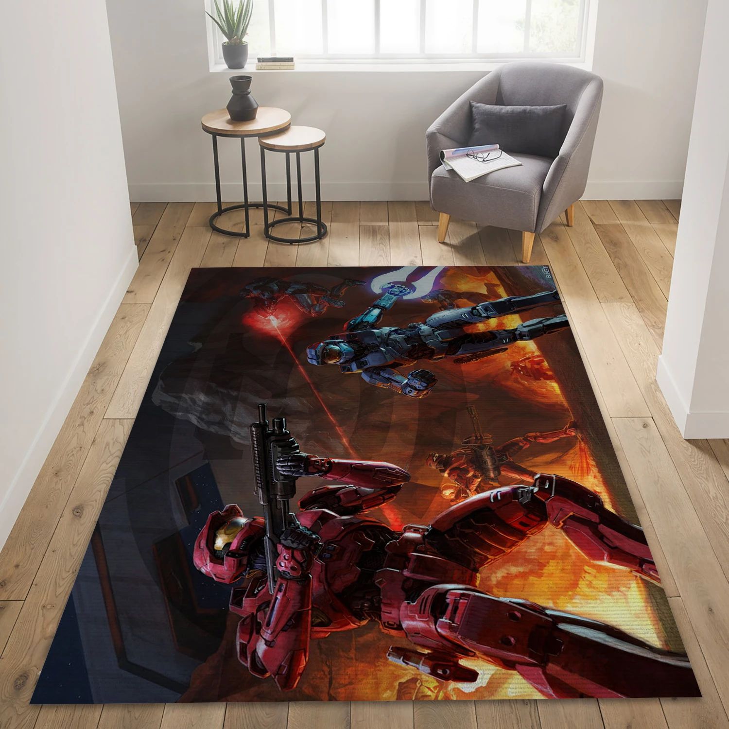 Halo 3 Video Game Reangle Rug, Bedroom Rug - US Decor - Indoor Outdoor Rugs