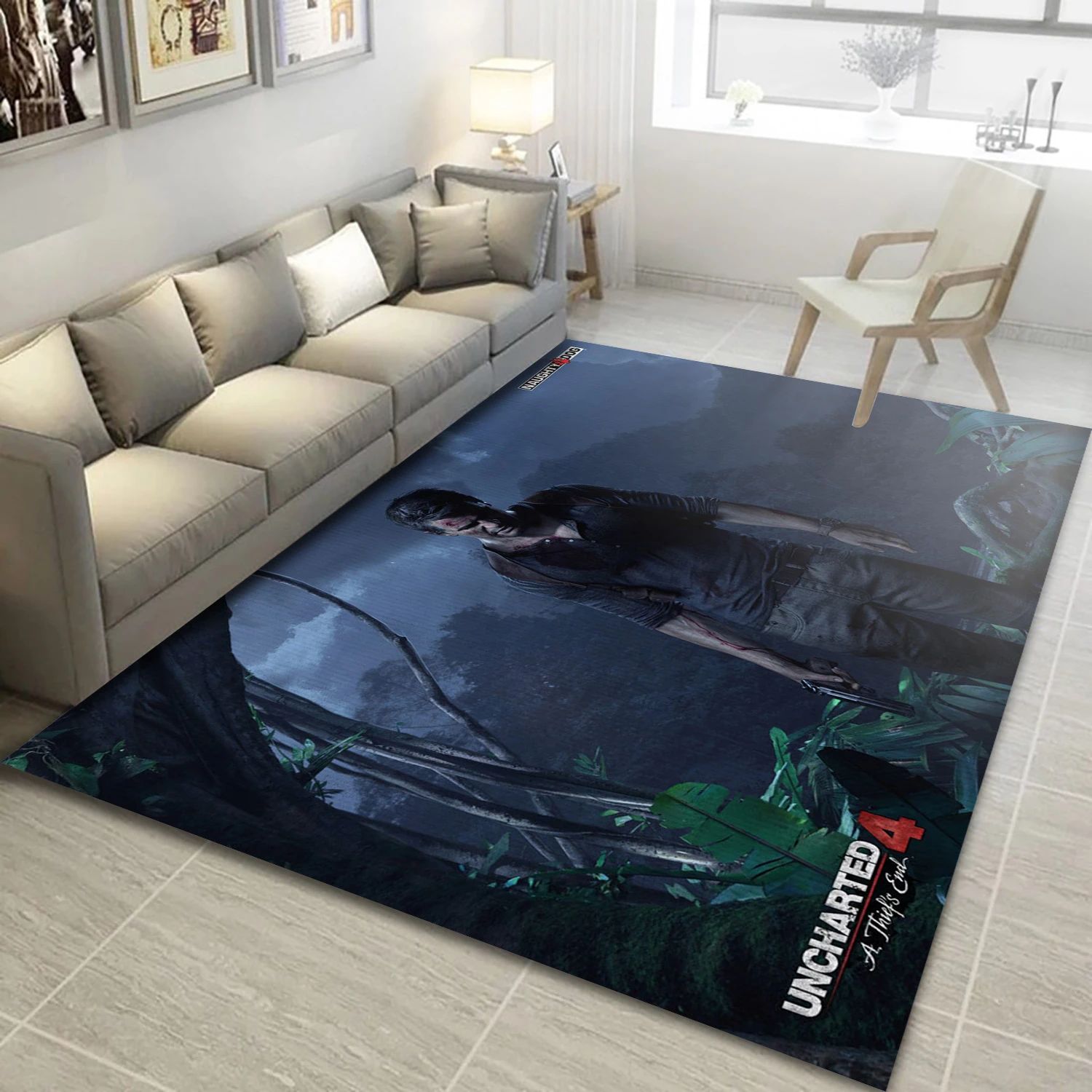 Uncharted 4 A Thiefs End Video Game Area Rug Area, Living Room Rug - Christmas Gift Decor - Indoor Outdoor Rugs