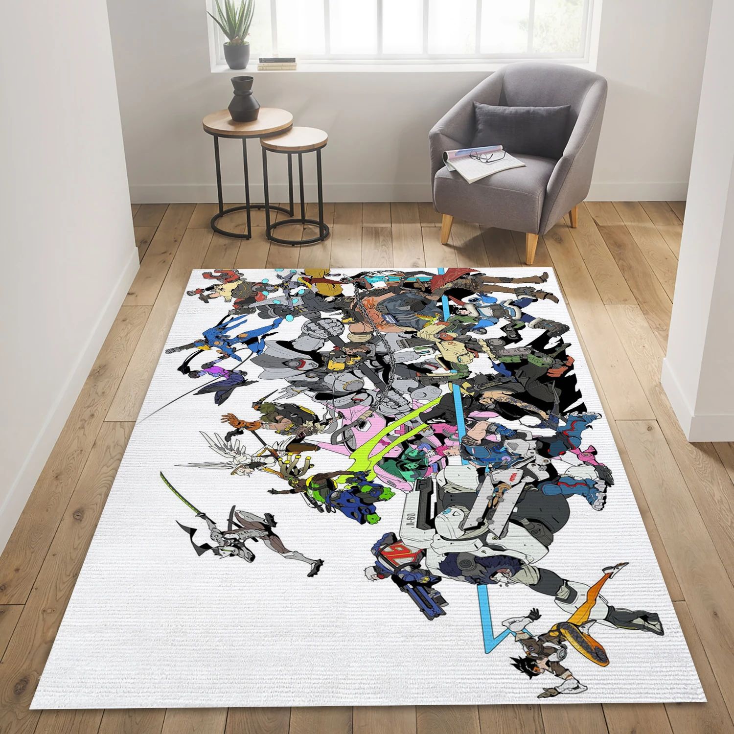 Mercy Reinhardt And Reaper Overwatch Gaming Area Rug, Living Room Rug - Christmas Gift Decor - Indoor Outdoor Rugs