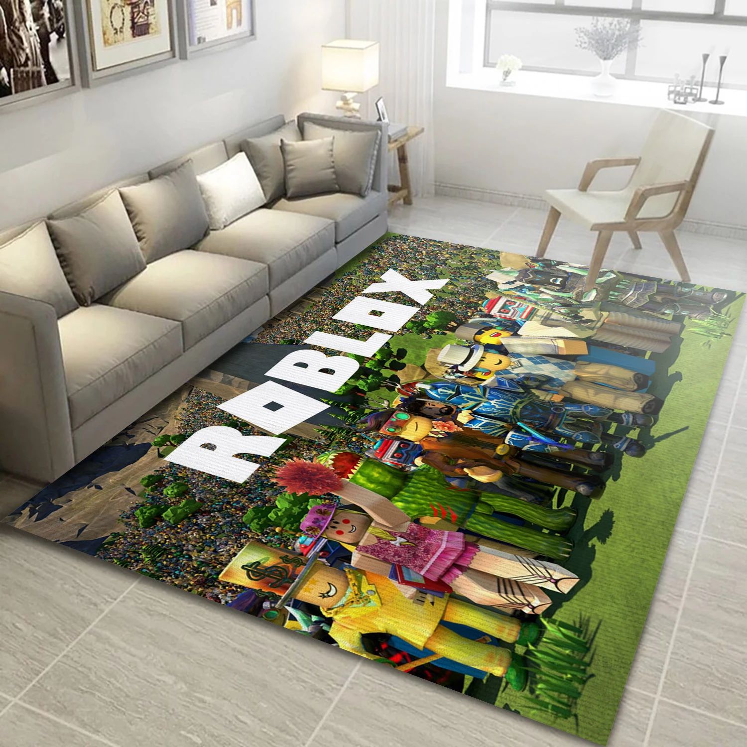 Roblox Gaming Area Rug, Living Room Rug - Family Gift US Decor - Indoor Outdoor Rugs