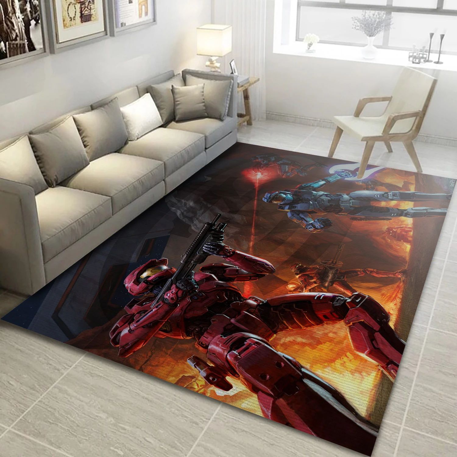 Halo 3 Video Game Reangle Rug, Bedroom Rug - US Decor - Indoor Outdoor Rugs