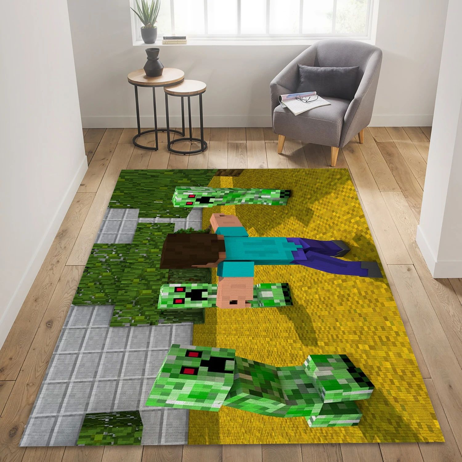 Jurassic Minecraft World Game Area Rug Carpet, Area Rug - Family Gift US Decor - Indoor Outdoor Rugs