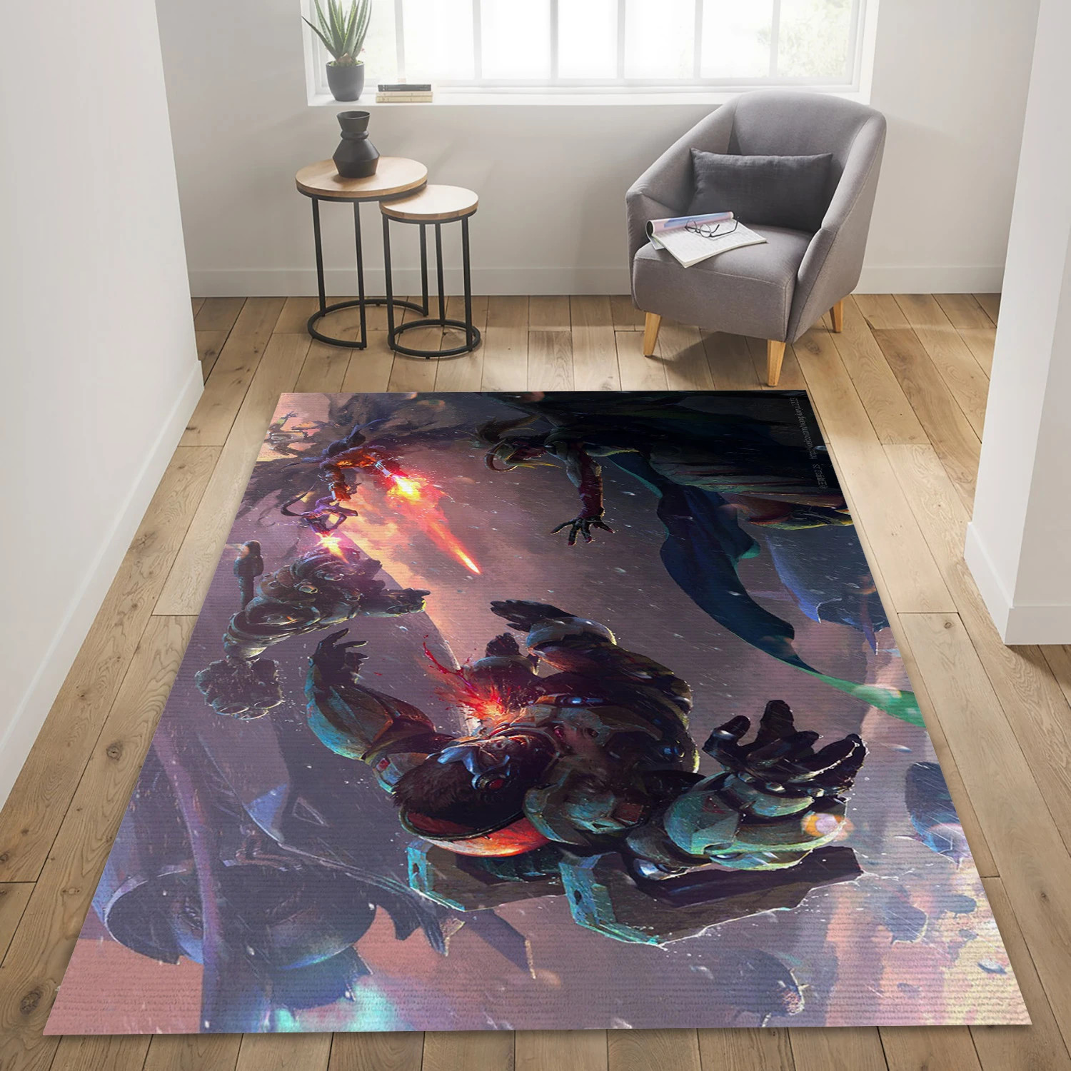 Overwatch The Fall Video Game Reangle Rug, Area Rug - Christmas Gift Decor - Indoor Outdoor Rugs