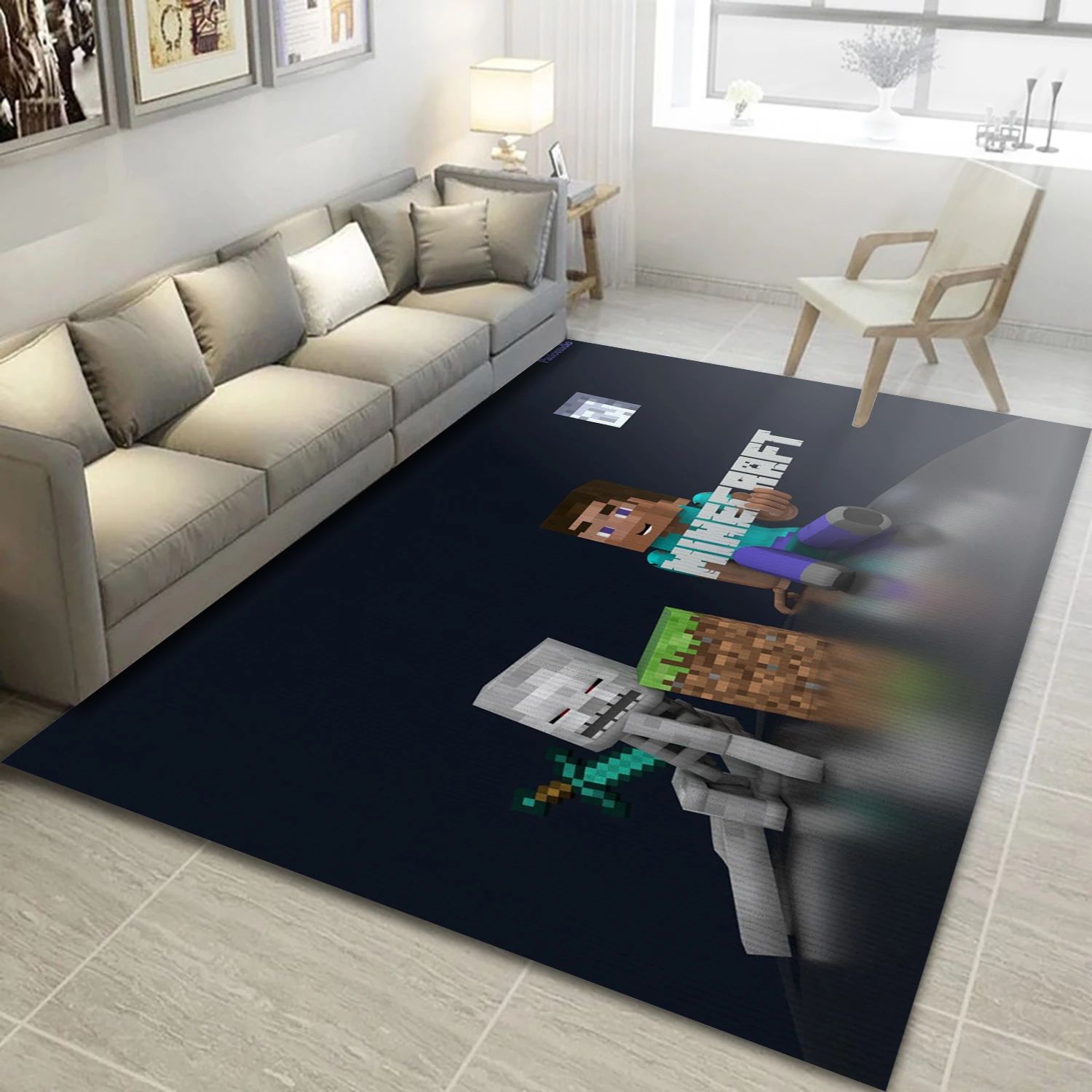 Minecraft Video Game Area Rug Area, Bedroom Rug - Home Decor Floor Decor - Indoor Outdoor Rugs