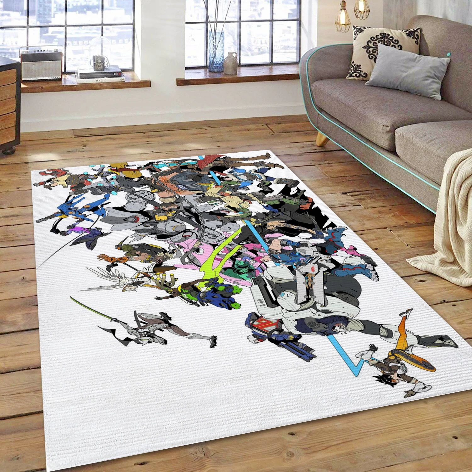 Mercy Reinhardt And Reaper Overwatch Gaming Area Rug, Living Room Rug - Christmas Gift Decor - Indoor Outdoor Rugs