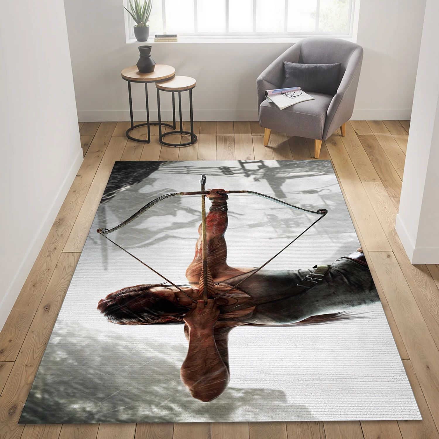 Tomb Raider Bow Video Game Area Rug For Christmas, Bedroom Rug - Family Gift US Decor - Indoor Outdoor Rugs