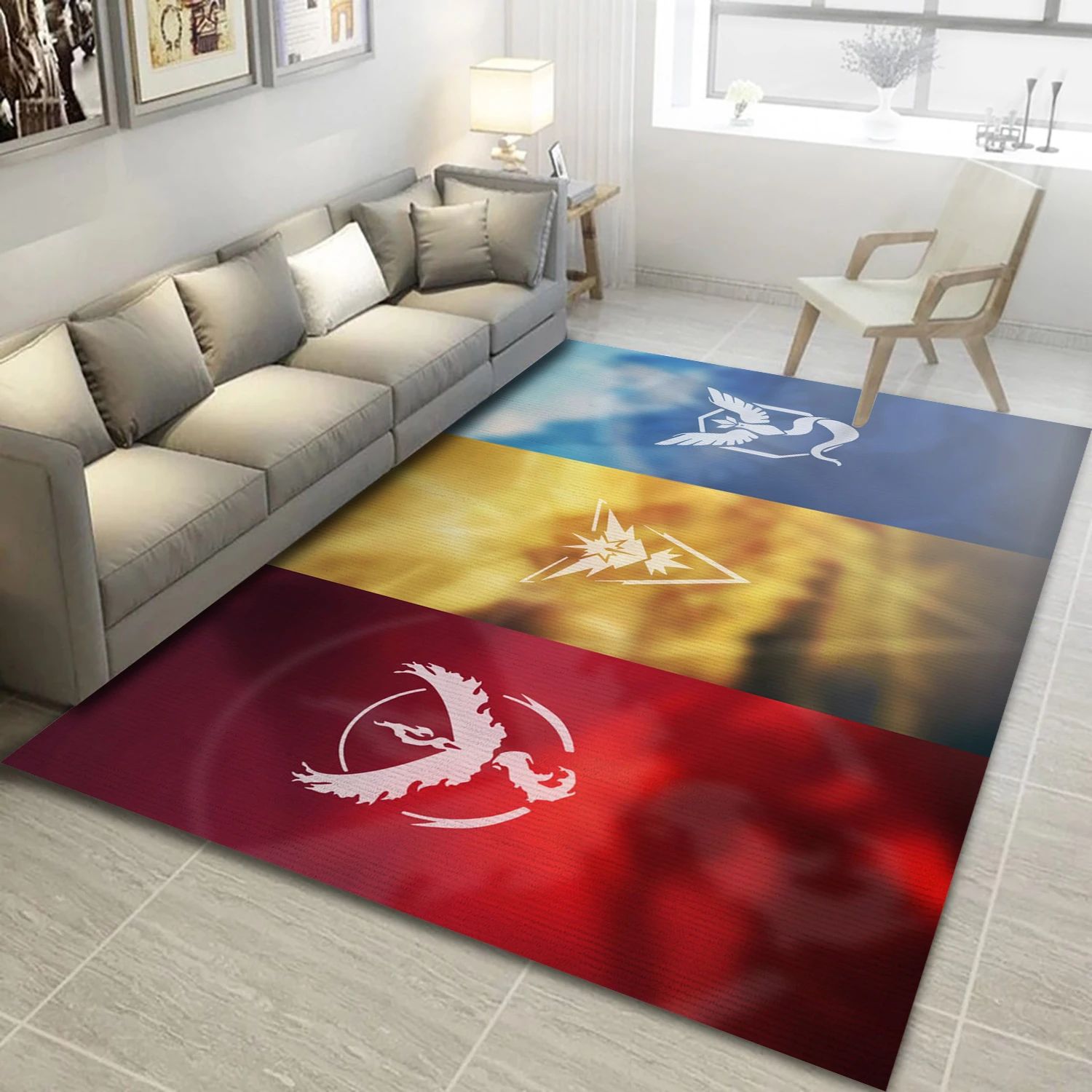 Pokemon Go Teams Video Game Area Rug For Christmas, Living Room Rug - Family Gift US Decor - Indoor Outdoor Rugs