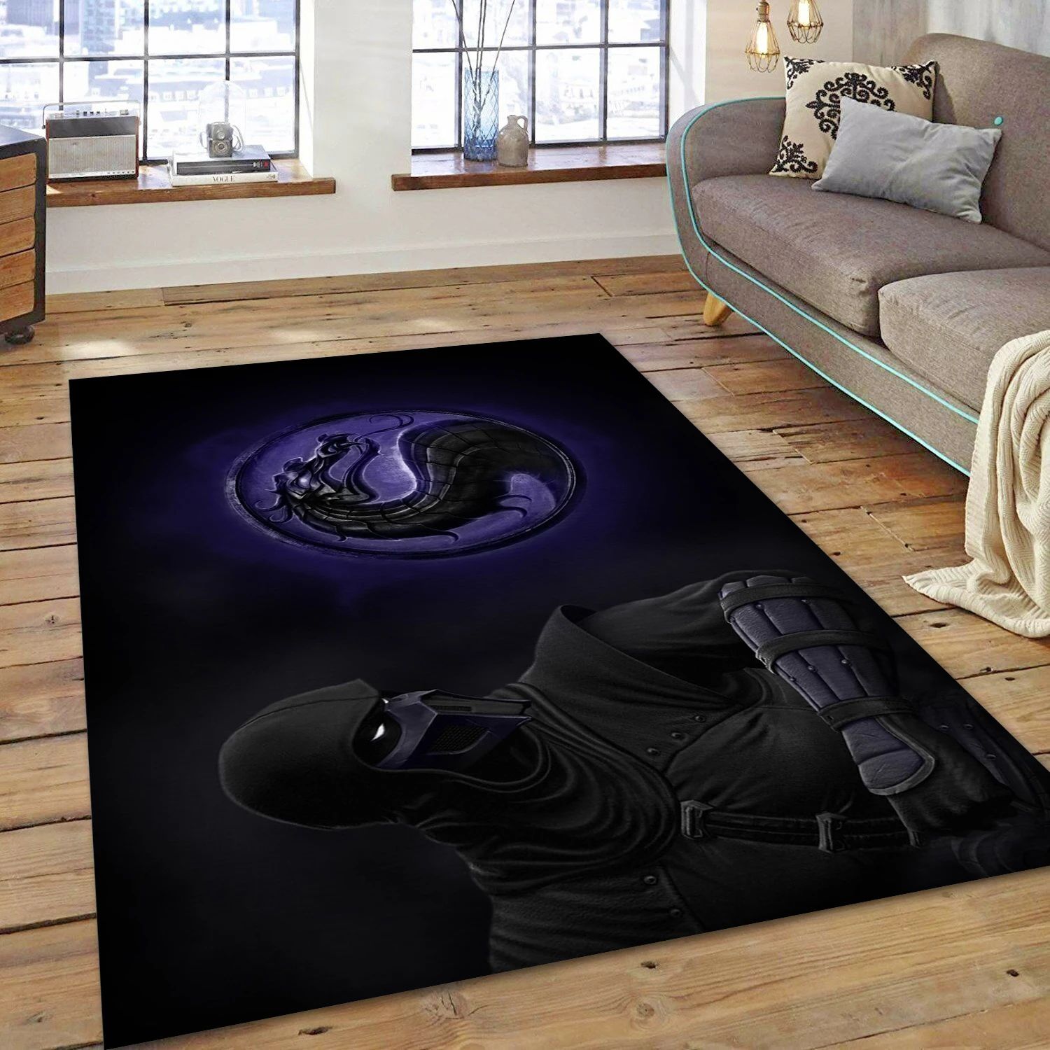 Logo Noob Saibot Video Game Reangle Rug, Area Rug - Home Decor Floor Decor - Indoor Outdoor Rugs