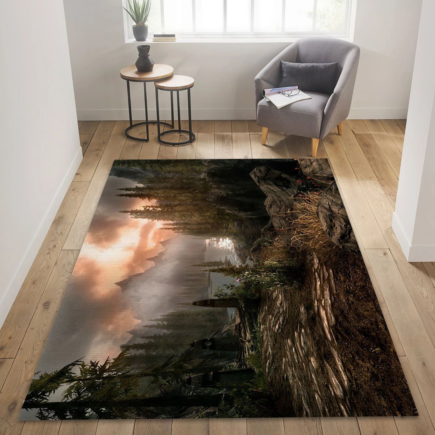 The Elder Scrolls V Skyrim Gaming Area Rug, Area Rug - Family Gift US Decor - Indoor Outdoor Rugs