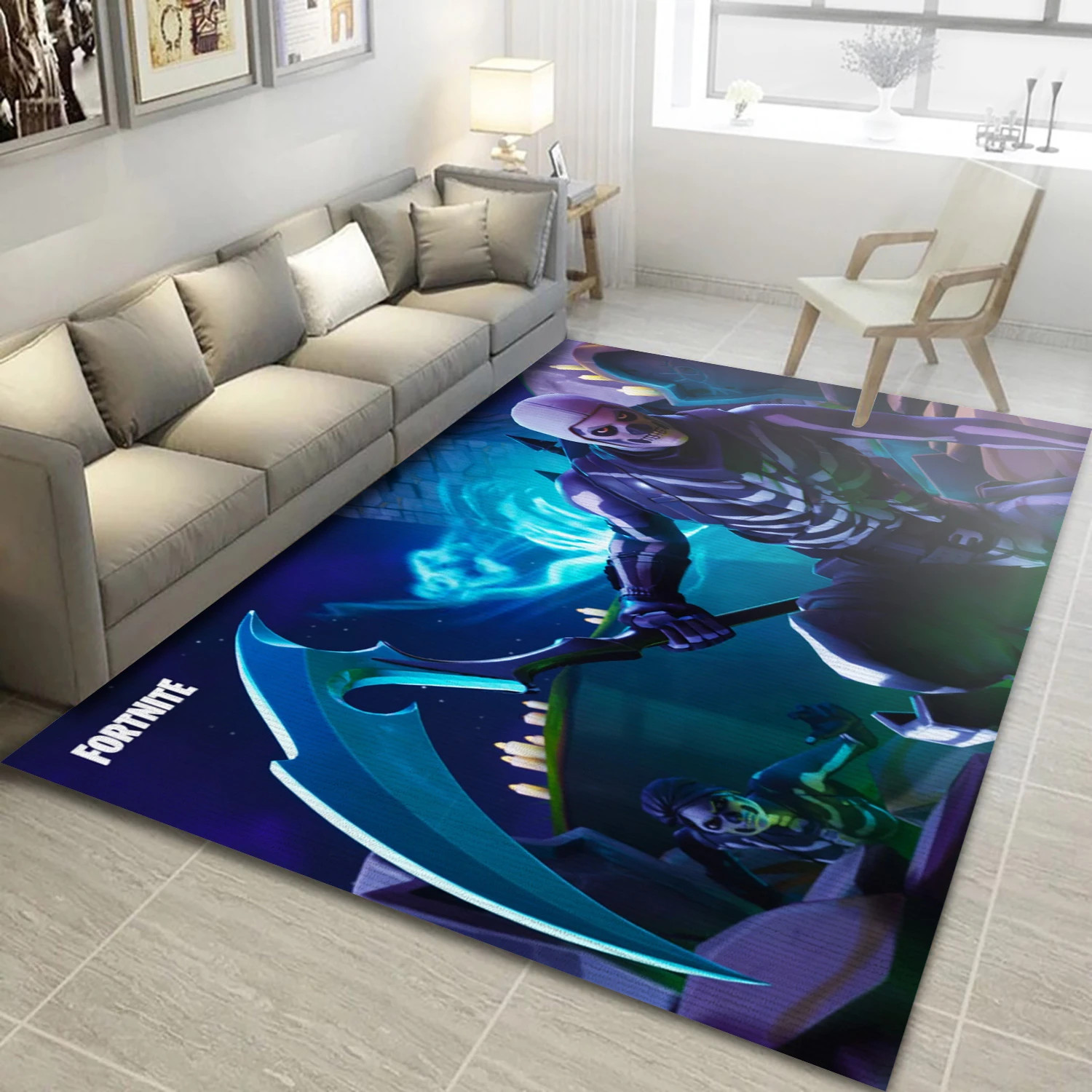 Skull Squad Game Area Rug Carpet, Living Room Rug - Family Gift US Decor - Indoor Outdoor Rugs