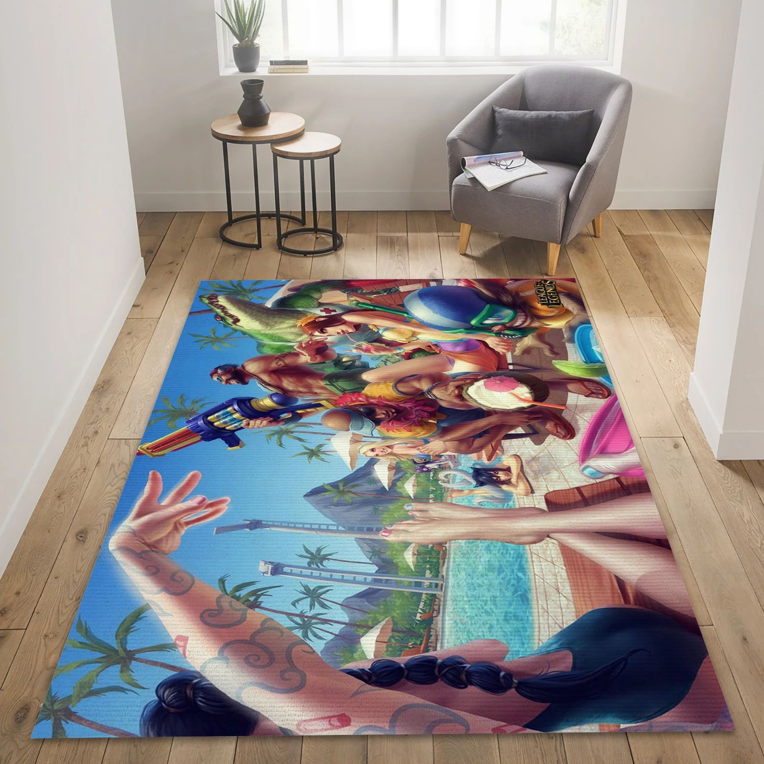 Lee Sin Ahri League Of Legends Gaming Area Rug, Area Rug - US Decor - Indoor Outdoor Rugs