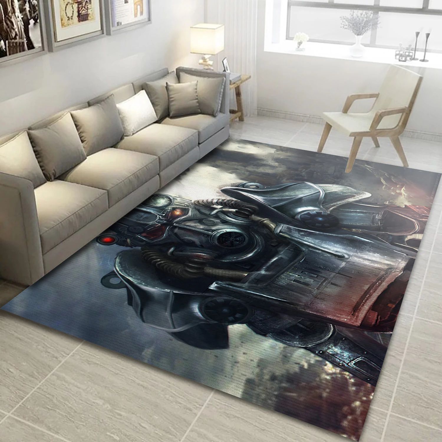 Power Armor Fallout Gaming Area Rug, Bedroom Rug - Christmas Gift Decor - Indoor Outdoor Rugs