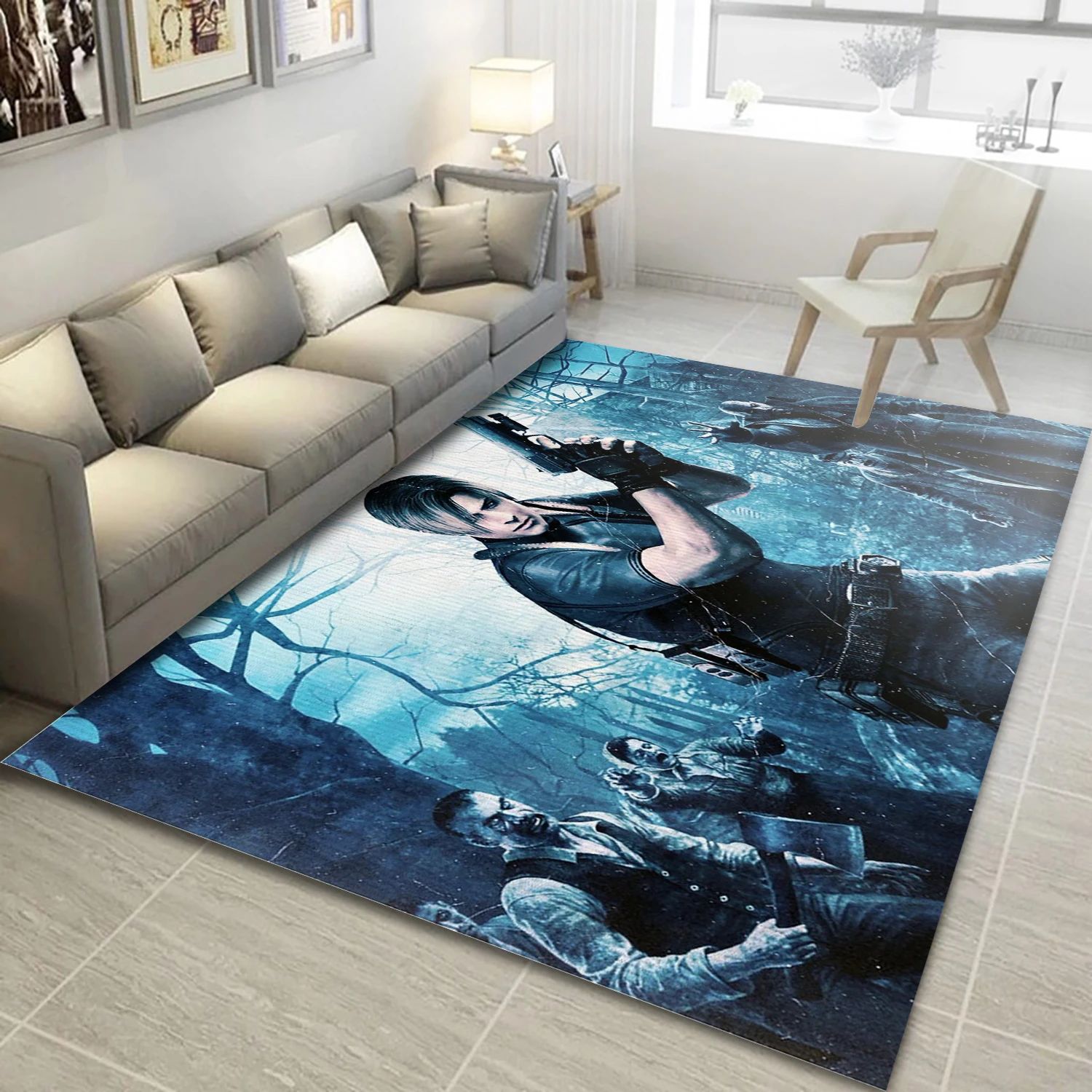 Leon S Kennedy Video Game Area Rug For Christmas, Bedroom Rug - Christmas Gift Decor - Indoor Outdoor Rugs