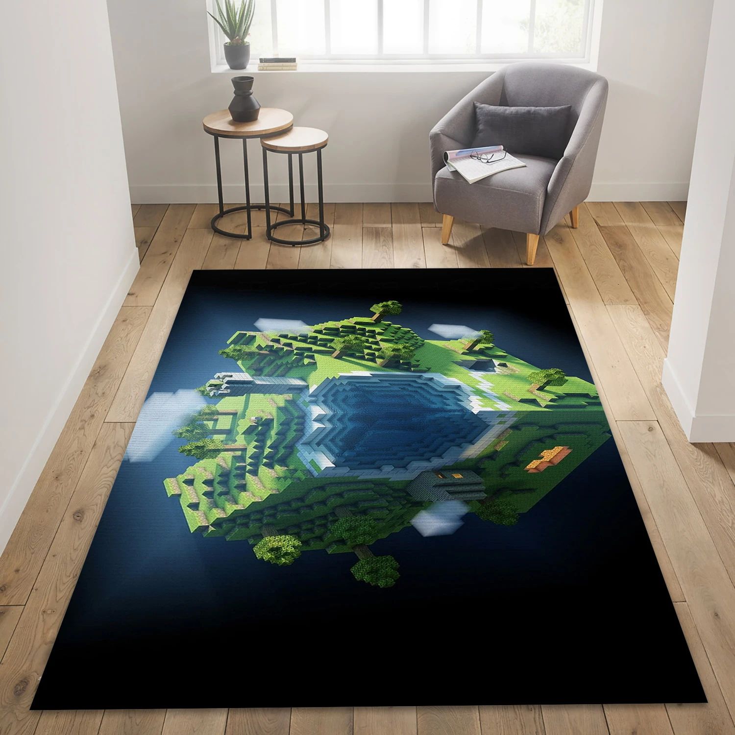 Minecraft Video Game Area Rug Area, Bedroom Rug - Christmas Gift Decor - Indoor Outdoor Rugs