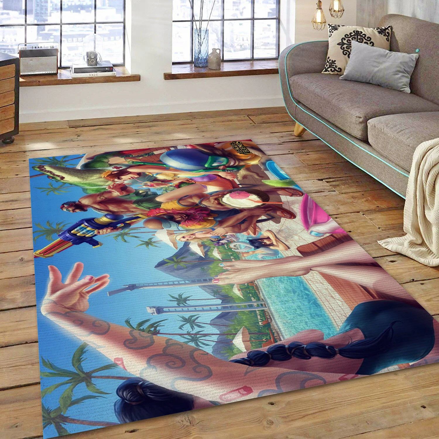 Lee Sin Ahri League Of Legends Gaming Area Rug, Area Rug - US Decor - Indoor Outdoor Rugs