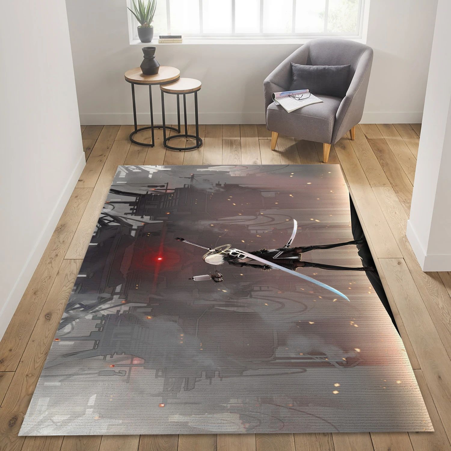 Yorha No 2 Type B Black Dress Video Game Area Rug For Christmas, Living Room Rug - Home Decor Floor Decor - Indoor Outdoor Rugs