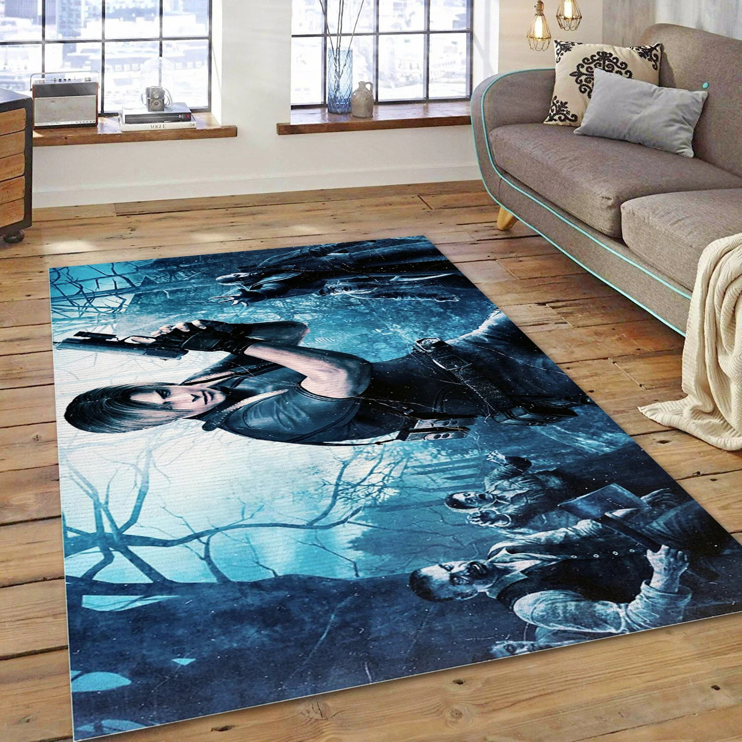 Leon S Kennedy Video Game Area Rug For Christmas, Bedroom Rug - Christmas Gift Decor - Indoor Outdoor Rugs