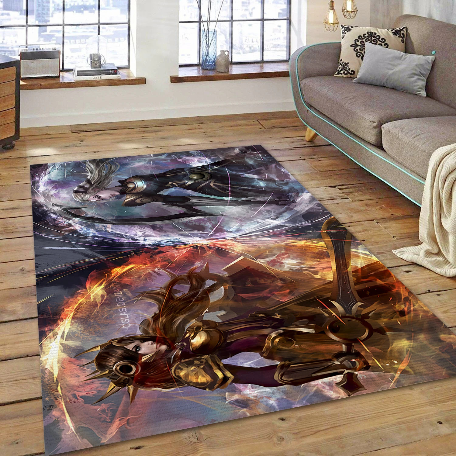 Diana Leona League Of Legends Gaming Area Rug, Area Rug - Family Gift US Decor - Indoor Outdoor Rugs