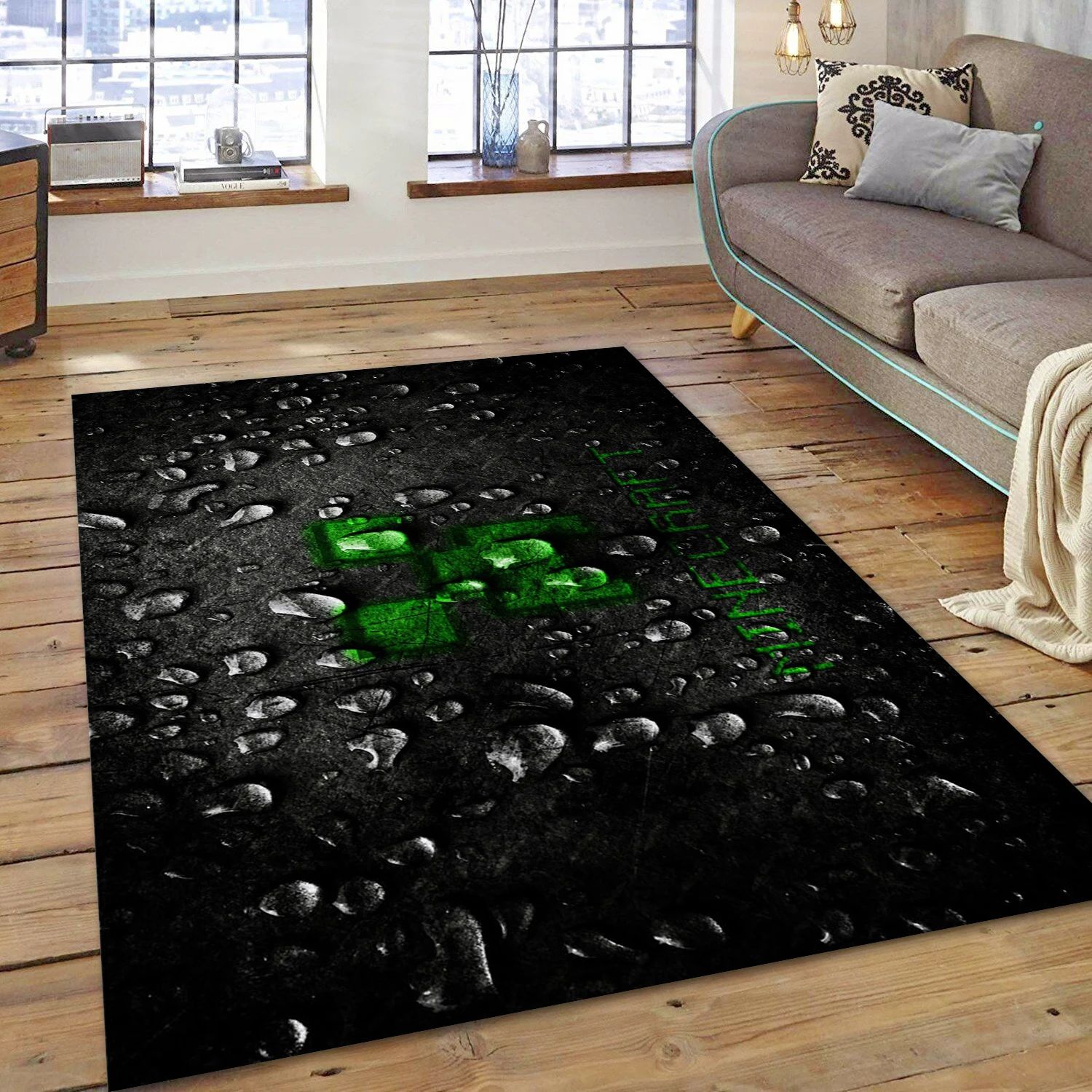 Minecraft Game Area Rug Carpet, Living Room Rug - Christmas Gift Decor - Indoor Outdoor Rugs