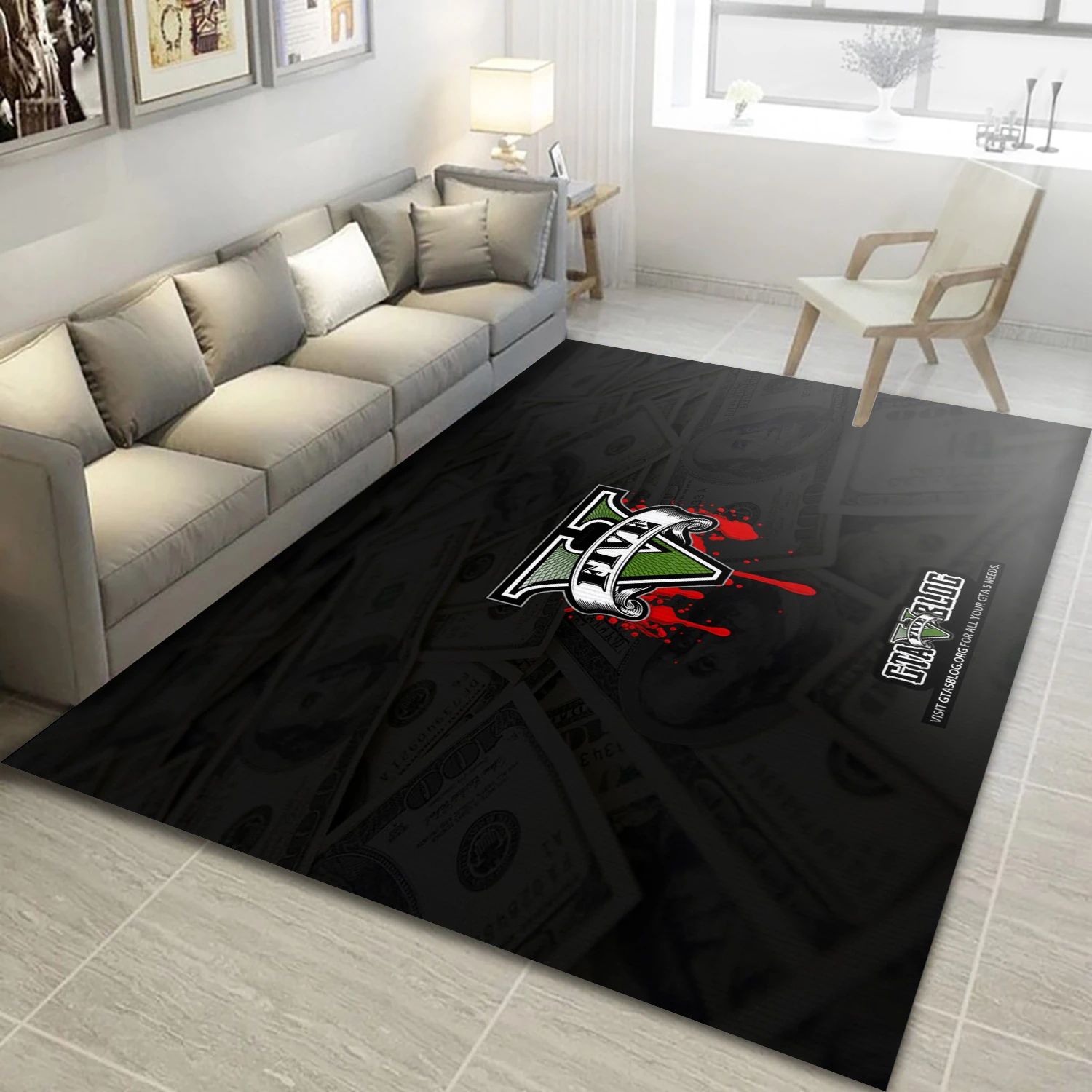 Grand Theft Auto 5 Video Game Area Rug Area, Bedroom Rug - Home Decor Floor Decor - Indoor Outdoor Rugs