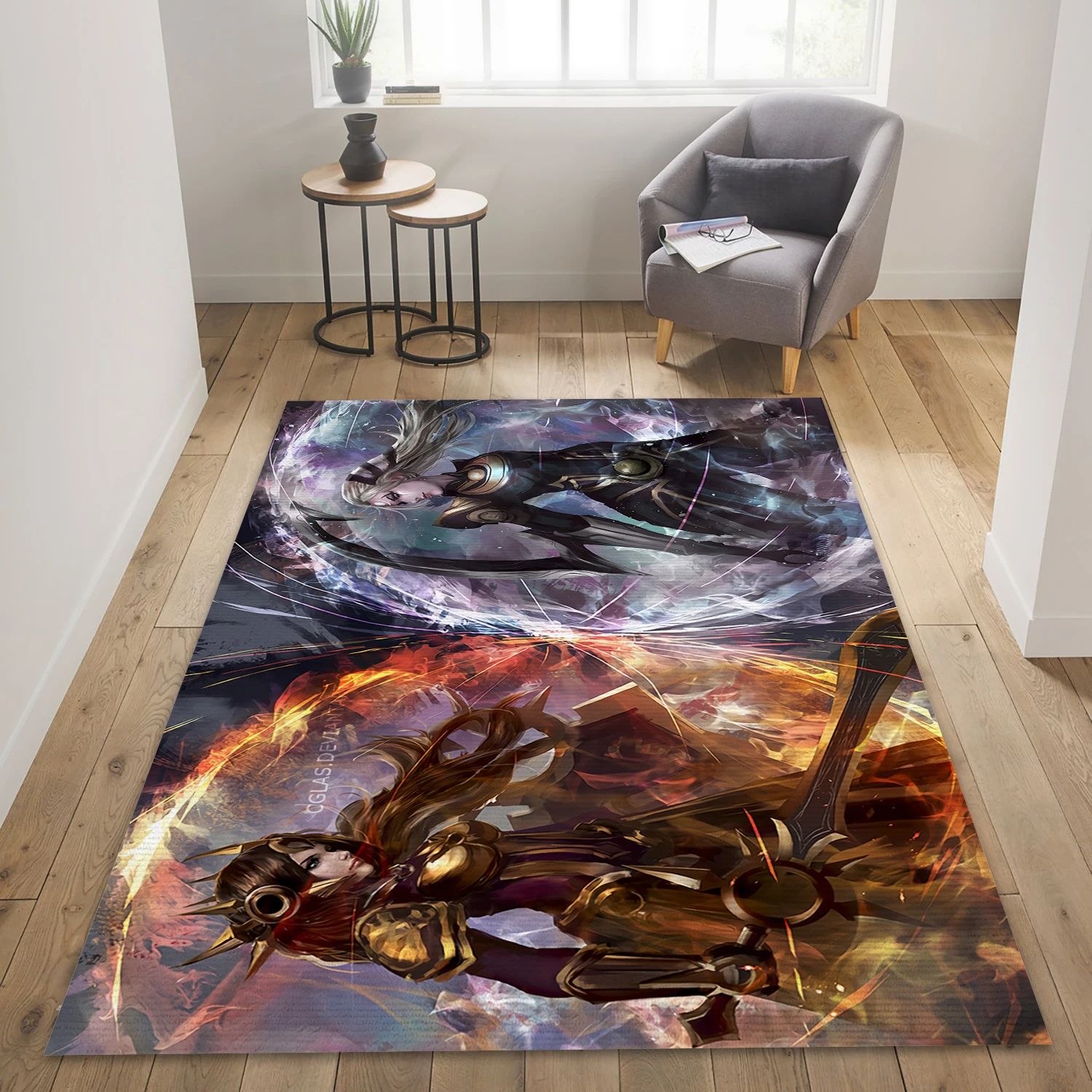 Diana Leona League Of Legends Gaming Area Rug, Area Rug - Family Gift US Decor - Indoor Outdoor Rugs