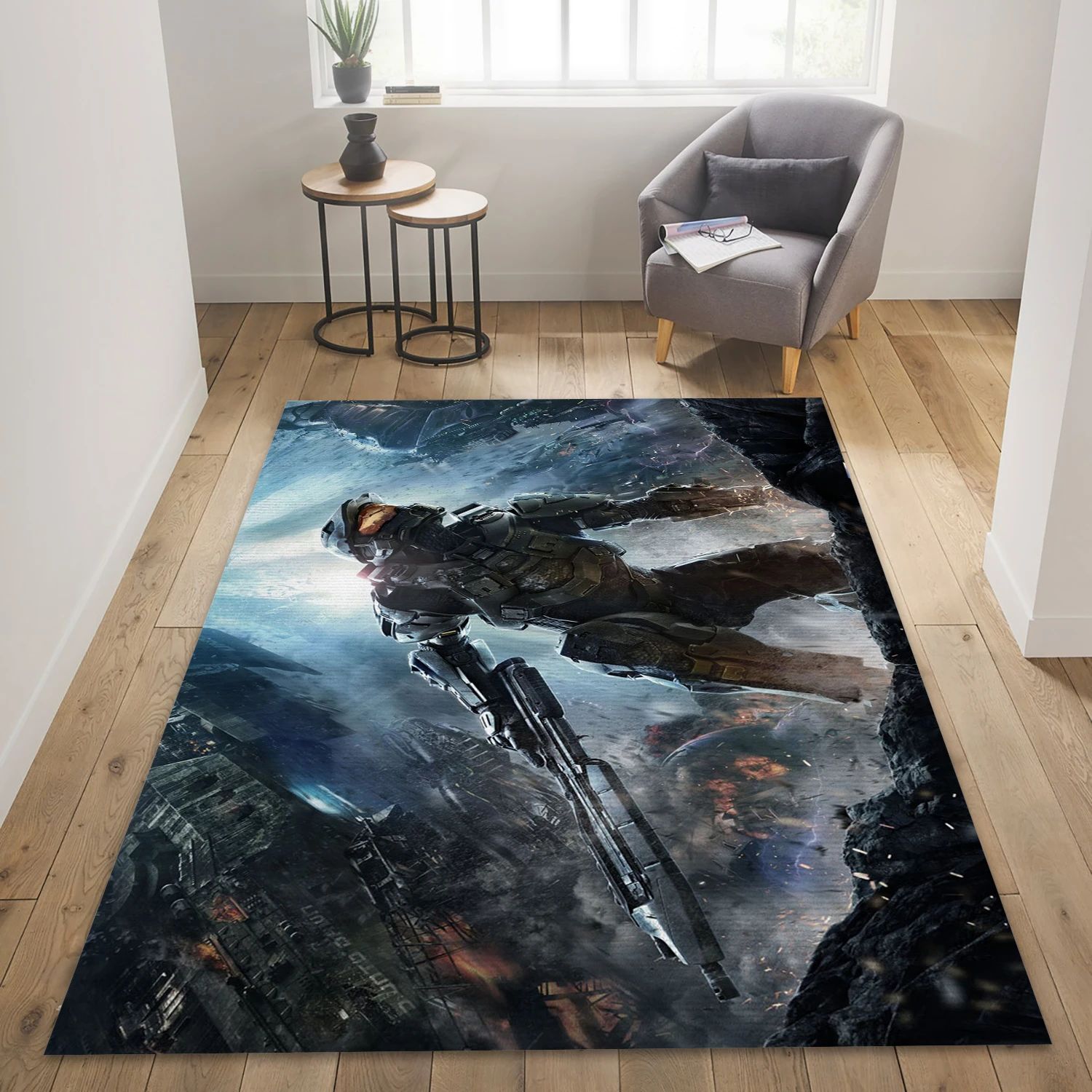 Master Chief Game Area Rug Carpet, Living Room Rug - Home Decor Floor Decor - Indoor Outdoor Rugs