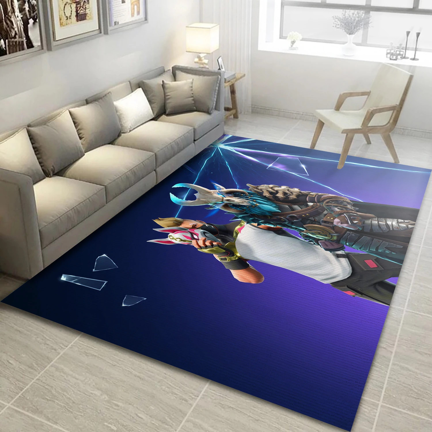 Fortnite Video Game Reangle Rug, Living Room Rug - Christmas Gift Decor - Indoor Outdoor Rugs