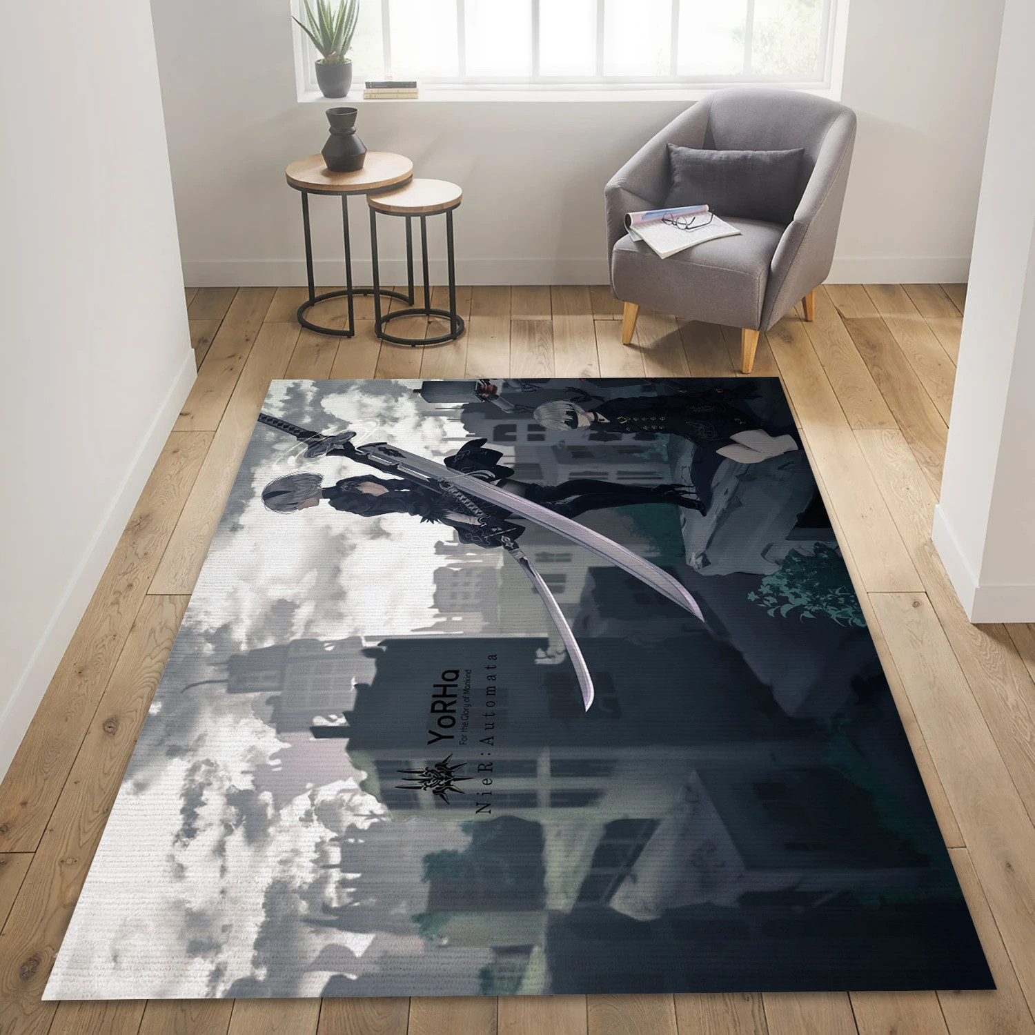 Yorha No 2 Type B Video Game Area Rug Area, Area Rug - Christmas Gift Decor - Indoor Outdoor Rugs