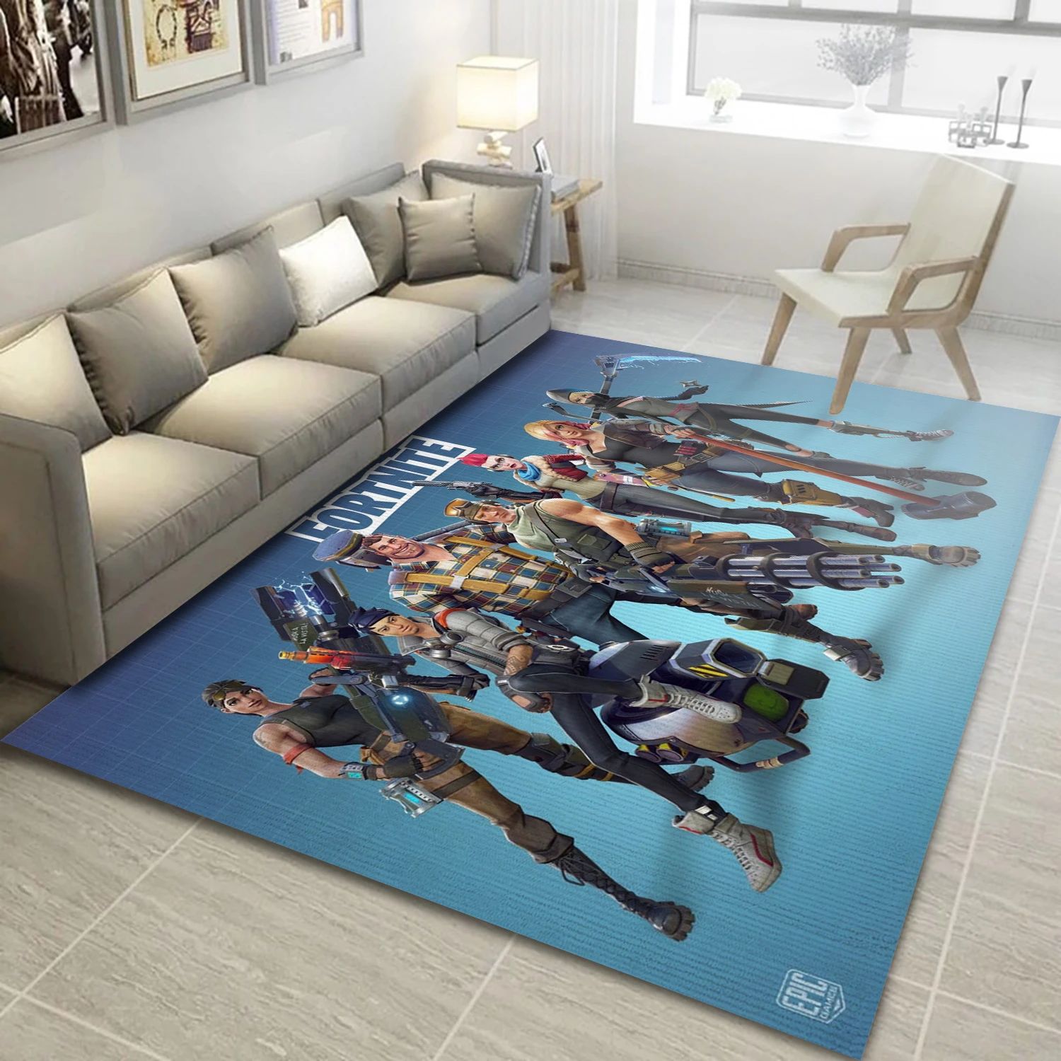 Fortnite Game Area Rug Carpet, Living Room Rug - US Decor - Indoor Outdoor Rugs