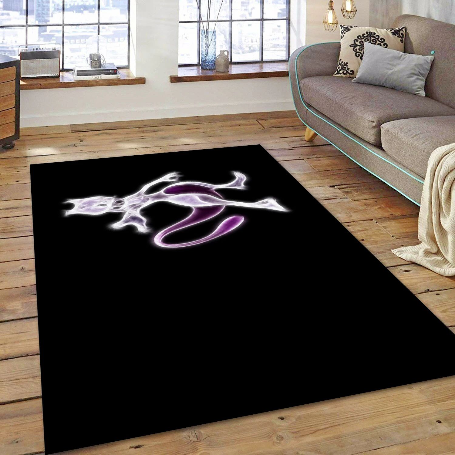 Glow Video Game Reangle Rug, Bedroom Rug - Home Decor Floor Decor - Indoor Outdoor Rugs