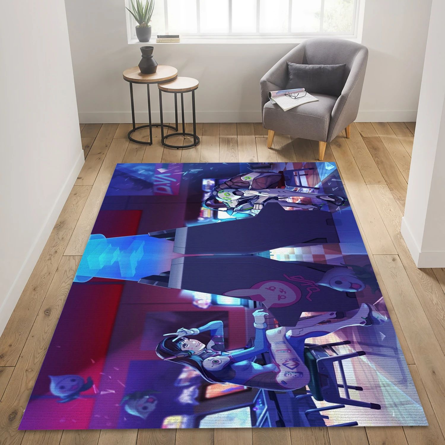 D Va Overwatch Video Game Area Rug Area, Living Room Rug - Christmas Gift Decor - Indoor Outdoor Rugs