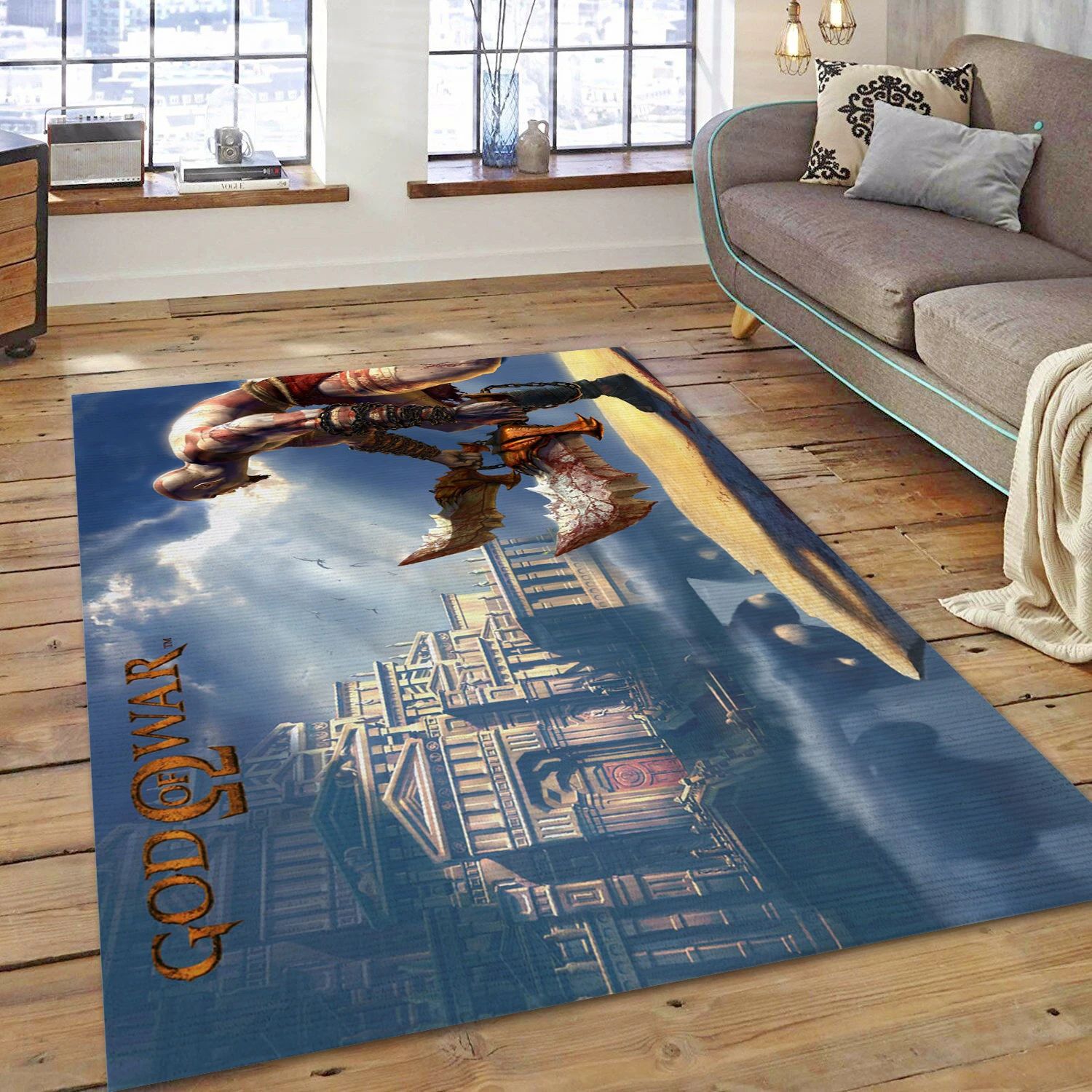 Kratos God Of War Game Area Rug Carpet, Bedroom Rug - Family Gift US Decor - Indoor Outdoor Rugs