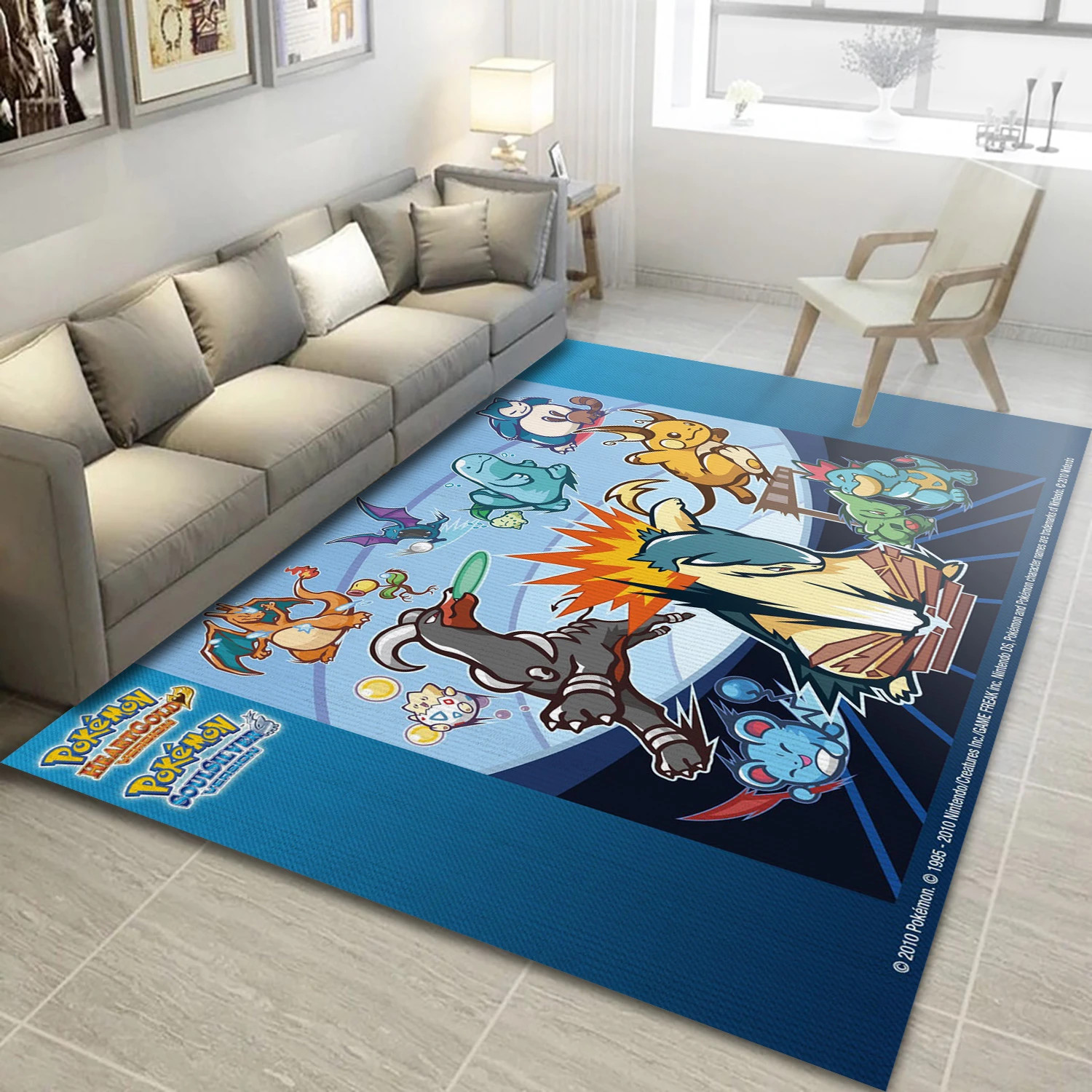 Pok Mon Heartgold And Soulsilver Video Game Area Rug For Christmas, Living Room Rug - Christmas Gift Decor - Indoor Outdoor Rugs