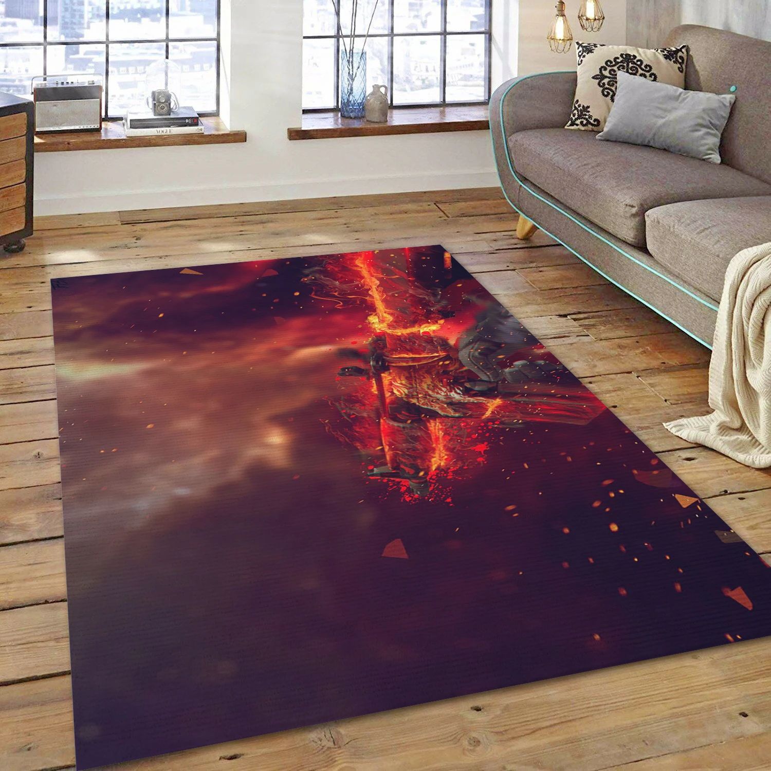 M4a4 Howl Gaming Area Rug, Living Room Rug - Home Decor Floor Decor - Indoor Outdoor Rugs