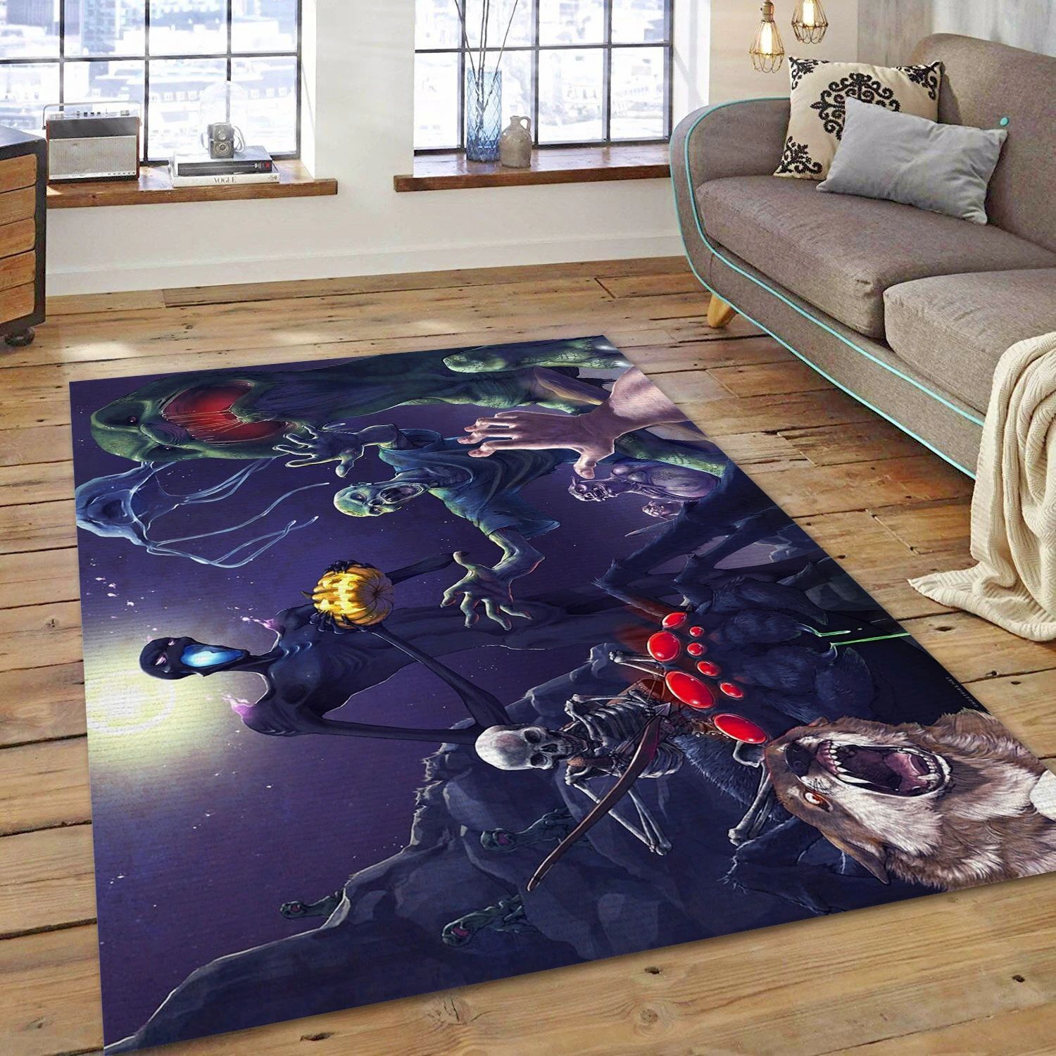 The Real Minecraft Video Game Area Rug For Christmas, Living Room Rug - Christmas Gift Decor - Indoor Outdoor Rugs