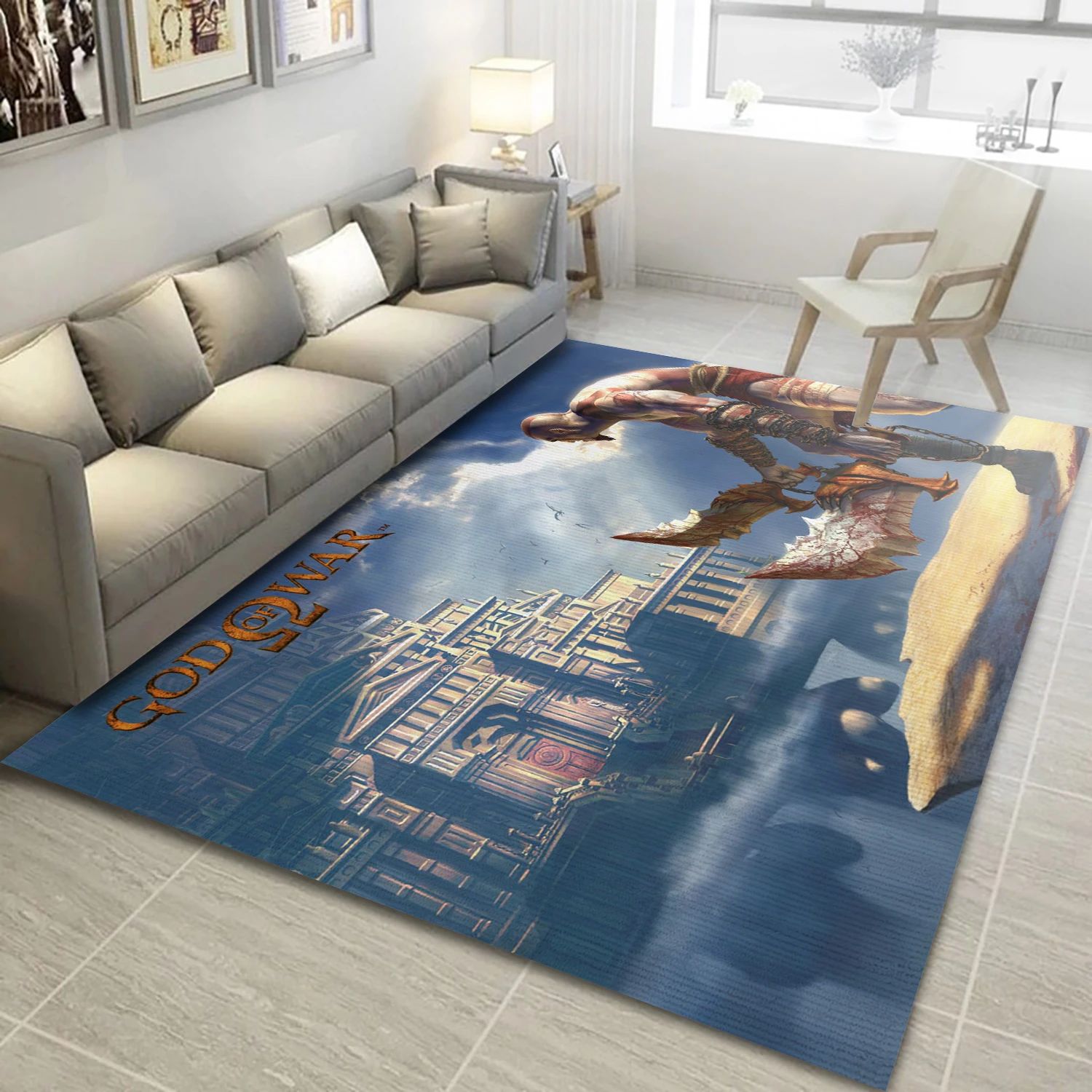 Kratos God Of War Game Area Rug Carpet, Bedroom Rug - Family Gift US Decor - Indoor Outdoor Rugs