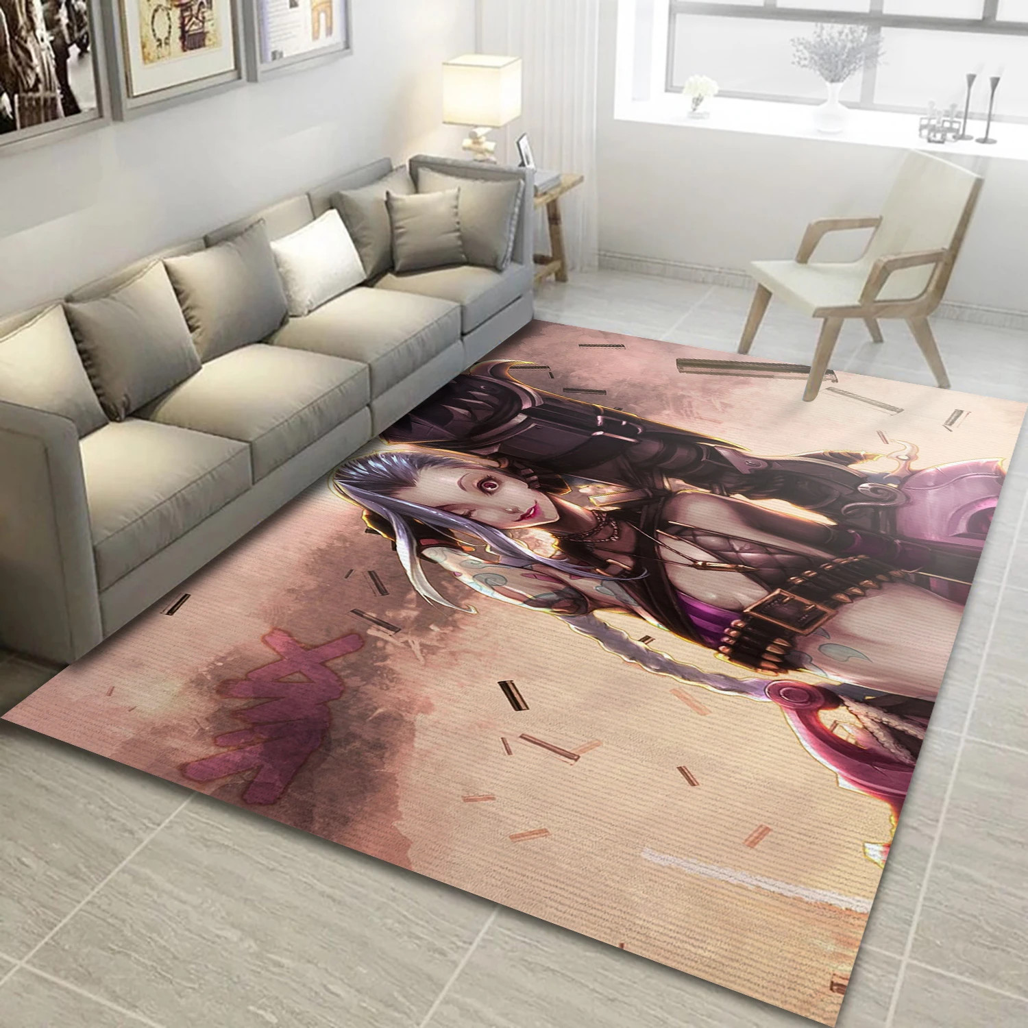 Jinx League Of Legends Game Area Rug Carpet, Area Rug - Home Decor Floor Decor - Indoor Outdoor Rugs