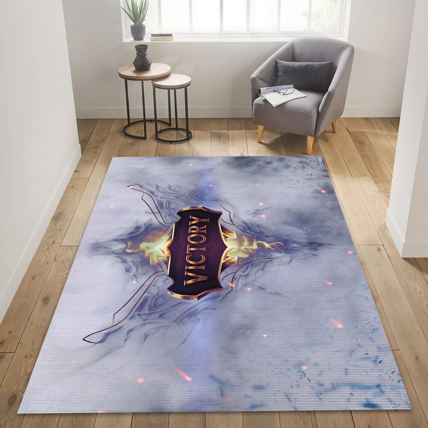 League Of Legends Victory Screen Video Game Reangle Rug, Bedroom Rug - US Decor - Indoor Outdoor Rugs