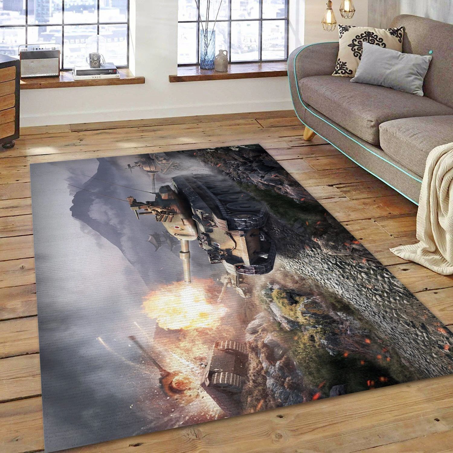 World Of Tanks Gaming Area Rug, Area Rug - Family Gift US Decor - Indoor Outdoor Rugs