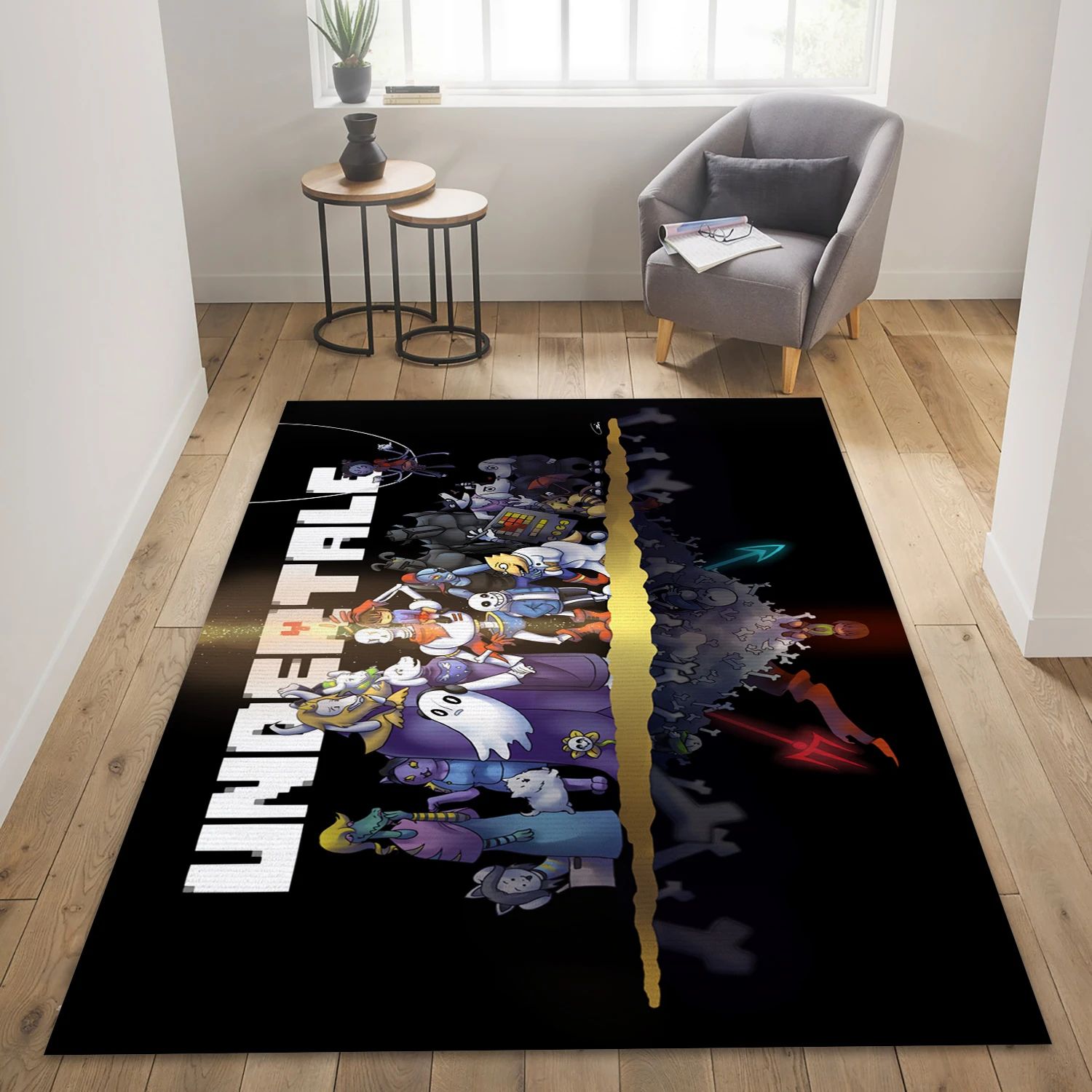 Chara Undertale Video Game Reangle Rug, Living Room Rug - Home Decor Floor Decor - Indoor Outdoor Rugs