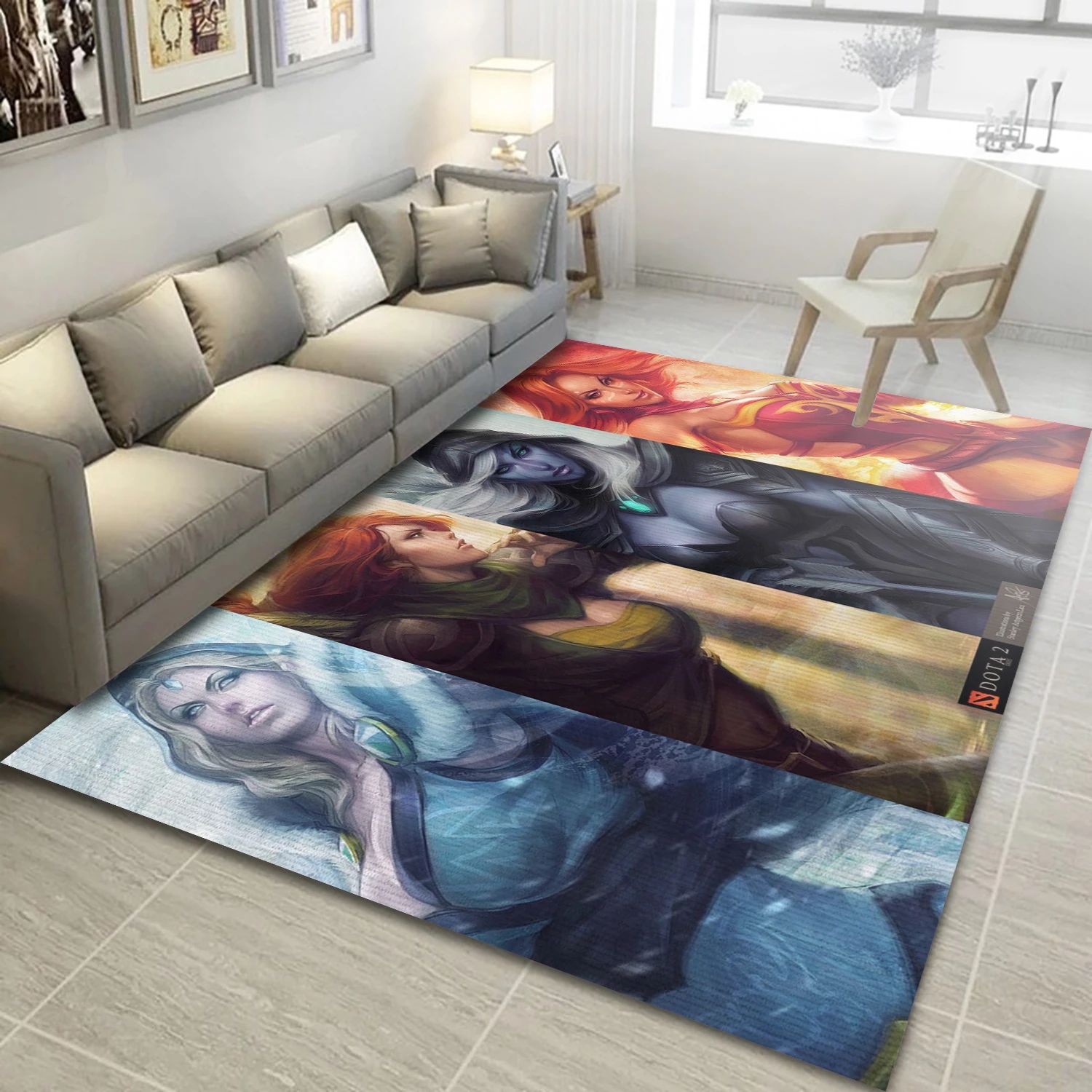 Dota 287 Video Game Reangle Rug, Living Room Rug - Family Gift US Decor - Indoor Outdoor Rugs