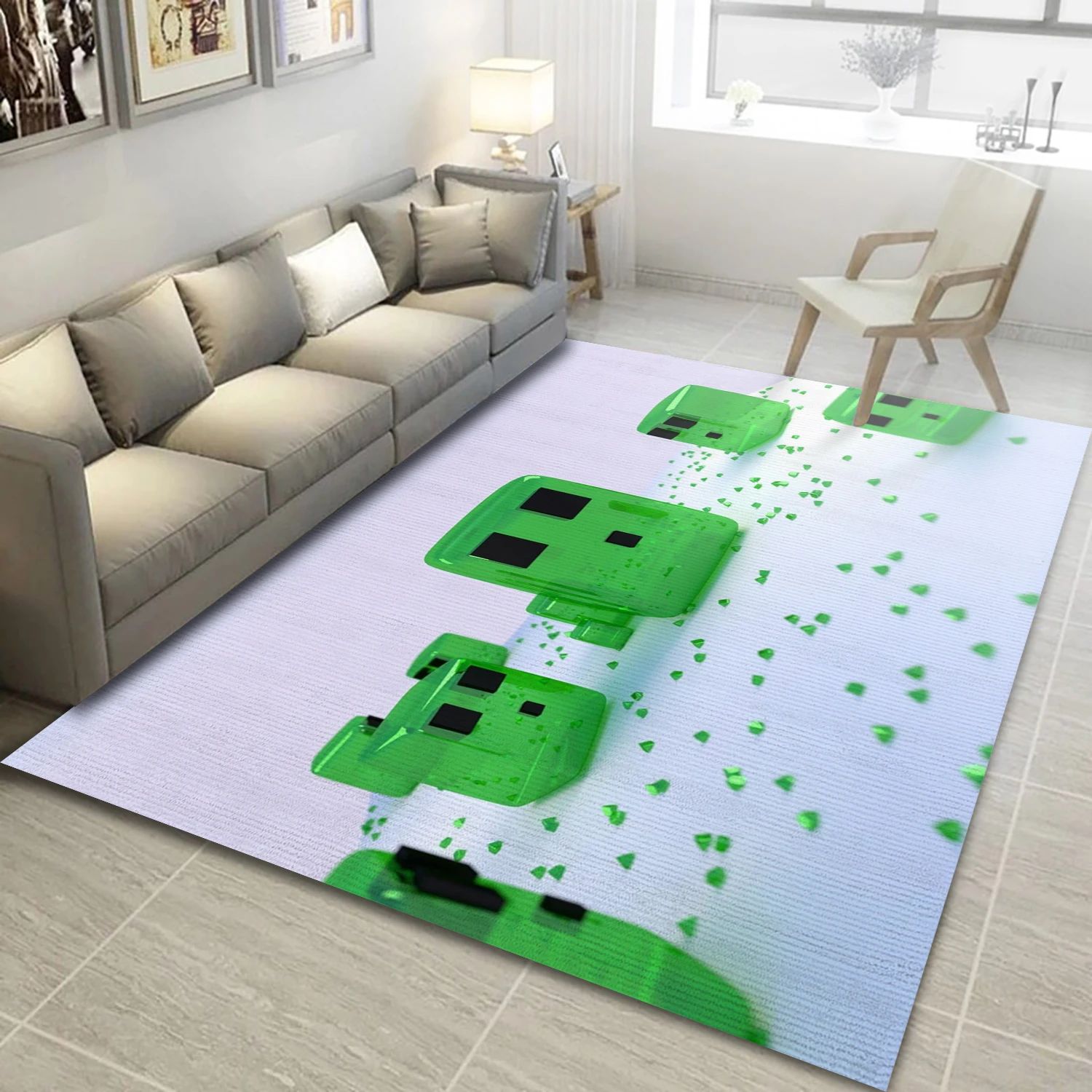 Minecraft Video Game Reangle Rug, Bedroom Rug - Family Gift US Decor - Indoor Outdoor Rugs