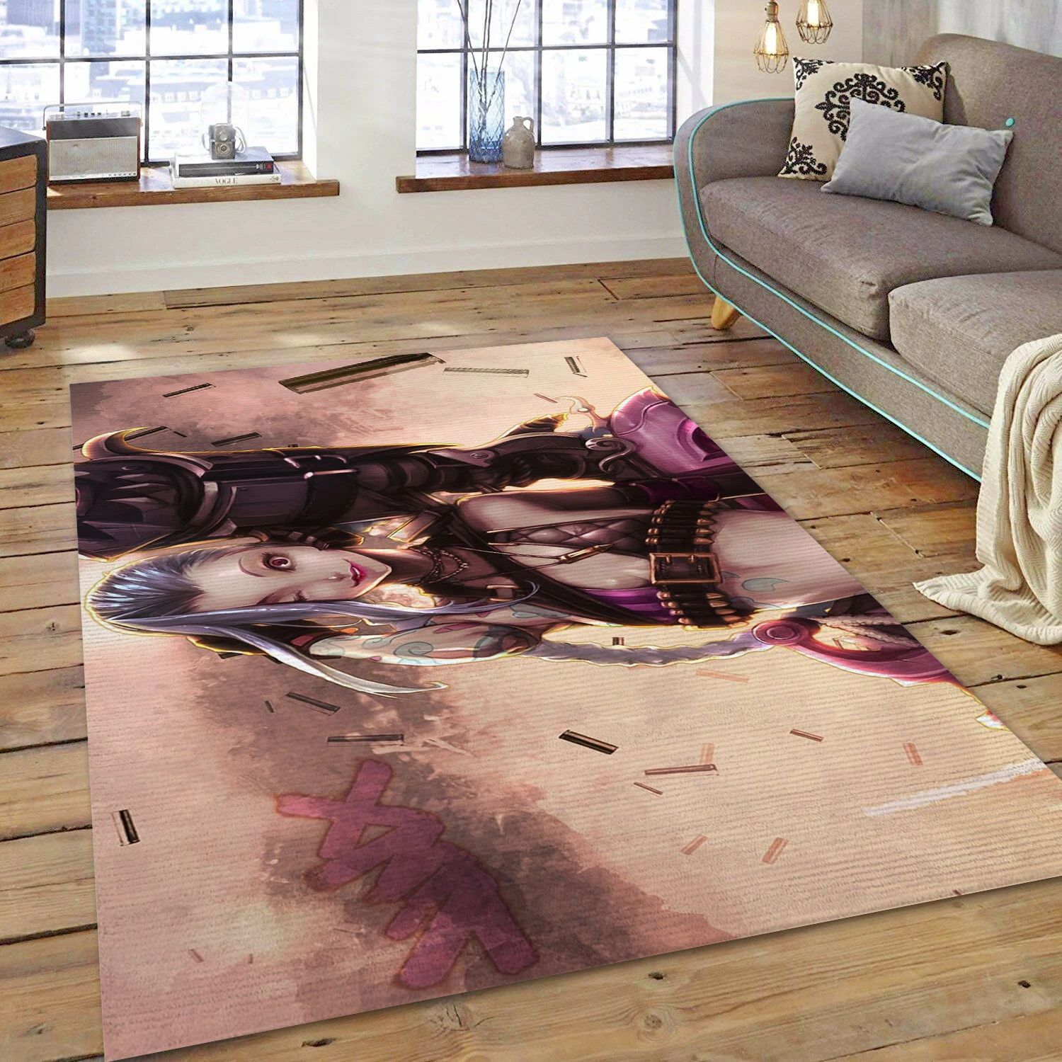 Jinx League Of Legends Game Area Rug Carpet, Area Rug - Home Decor Floor Decor - Indoor Outdoor Rugs