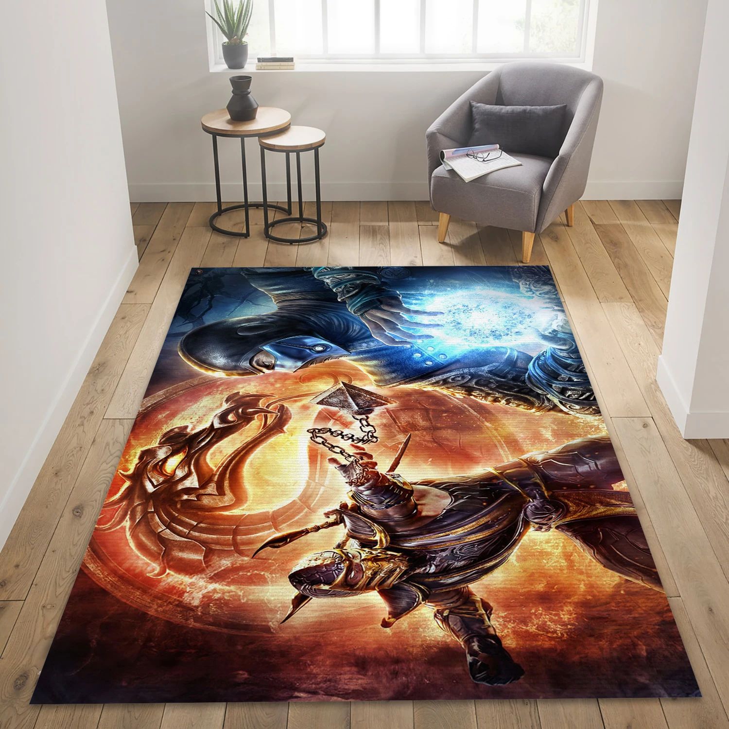 Sub Zero Scorpion Mortal Kombat Video Game Area Rug For Christmas, Bedroom Rug - Family Gift US Decor - Indoor Outdoor Rugs